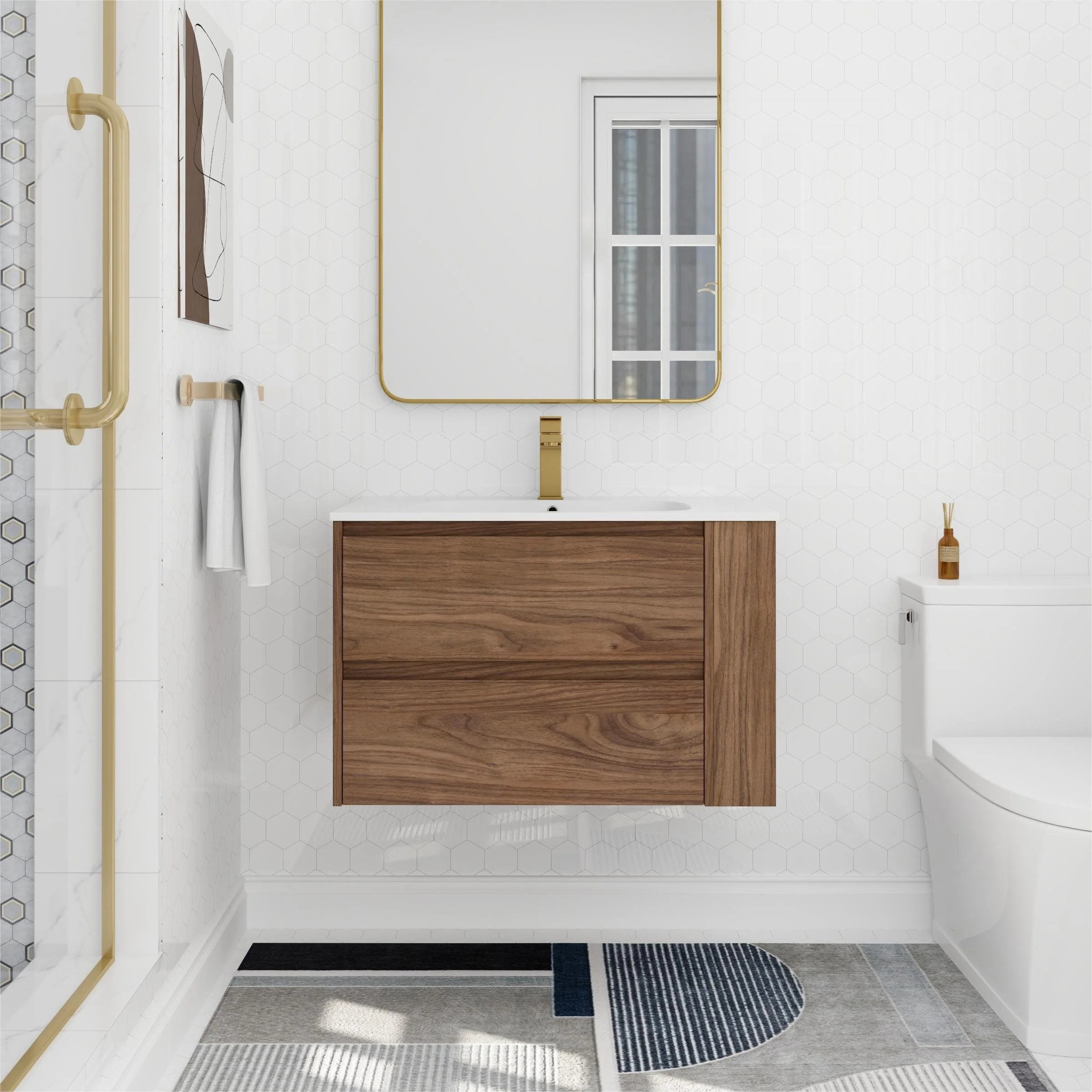 Beingnext 30''/36'' Single Sink Floating Bathroom Vanity with Soft Close Drawer and Adjustable Shelf