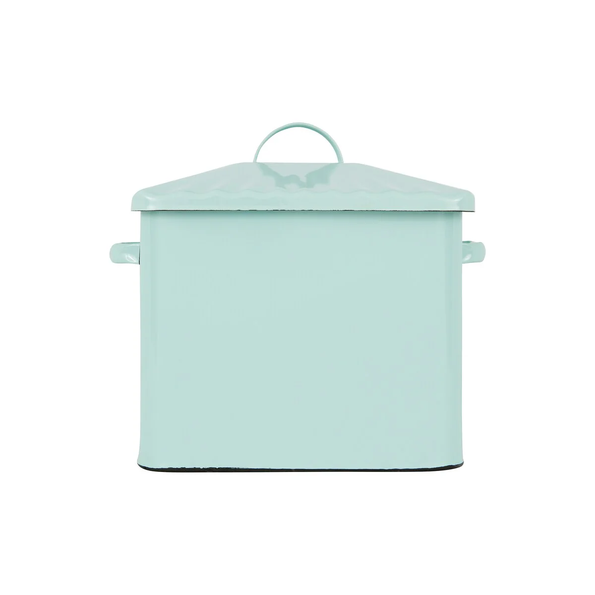 Enameled Metal Bread Box with