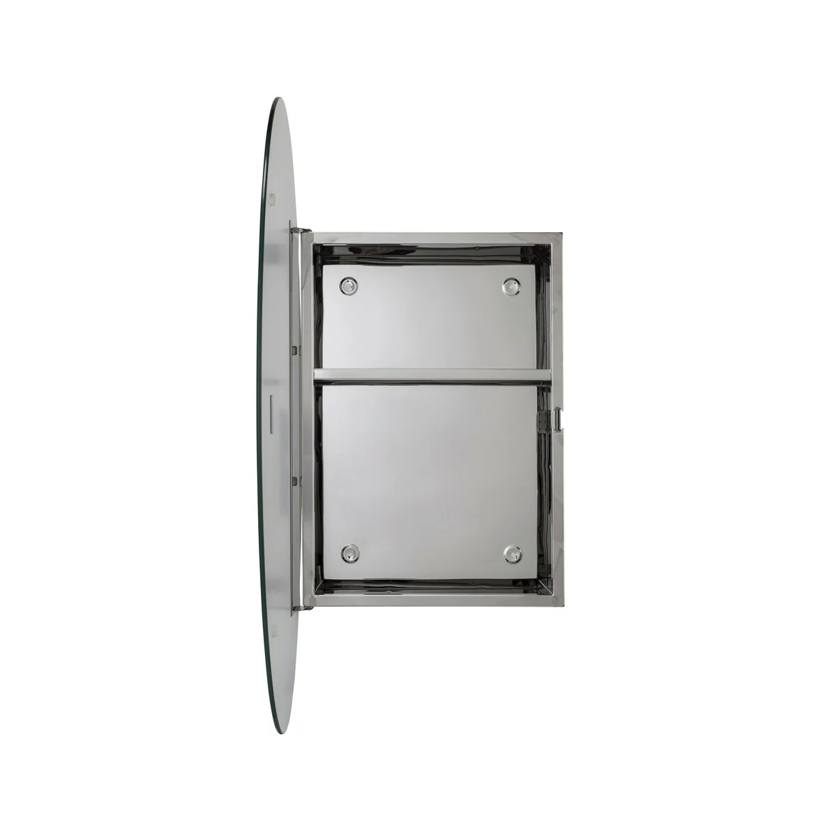 Croydex Surface Mount Tay Oval Stainless Steel Mirror Medicine Cabinet - 18