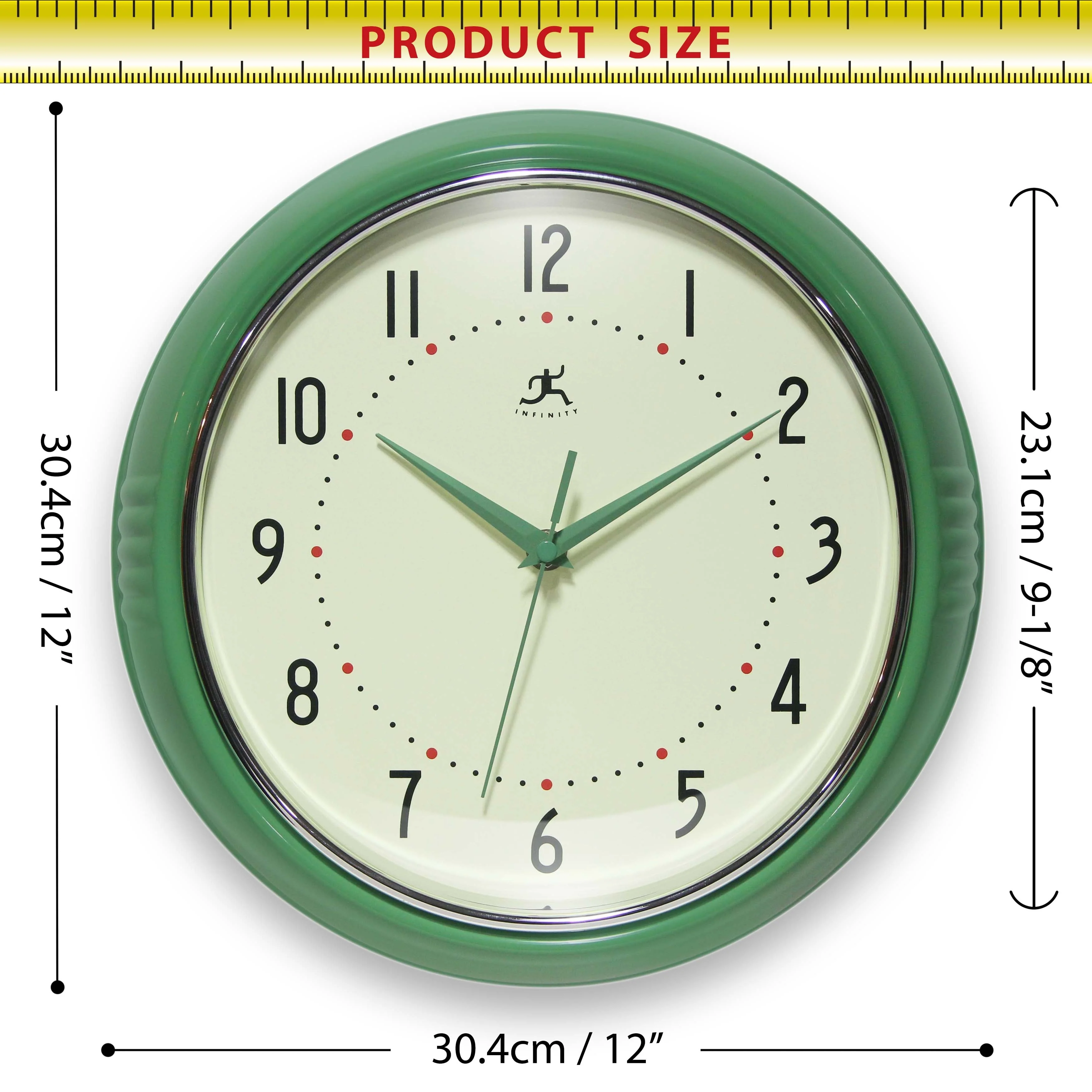 Round Retro Kitchen Wall Clock by Infinity Instruments