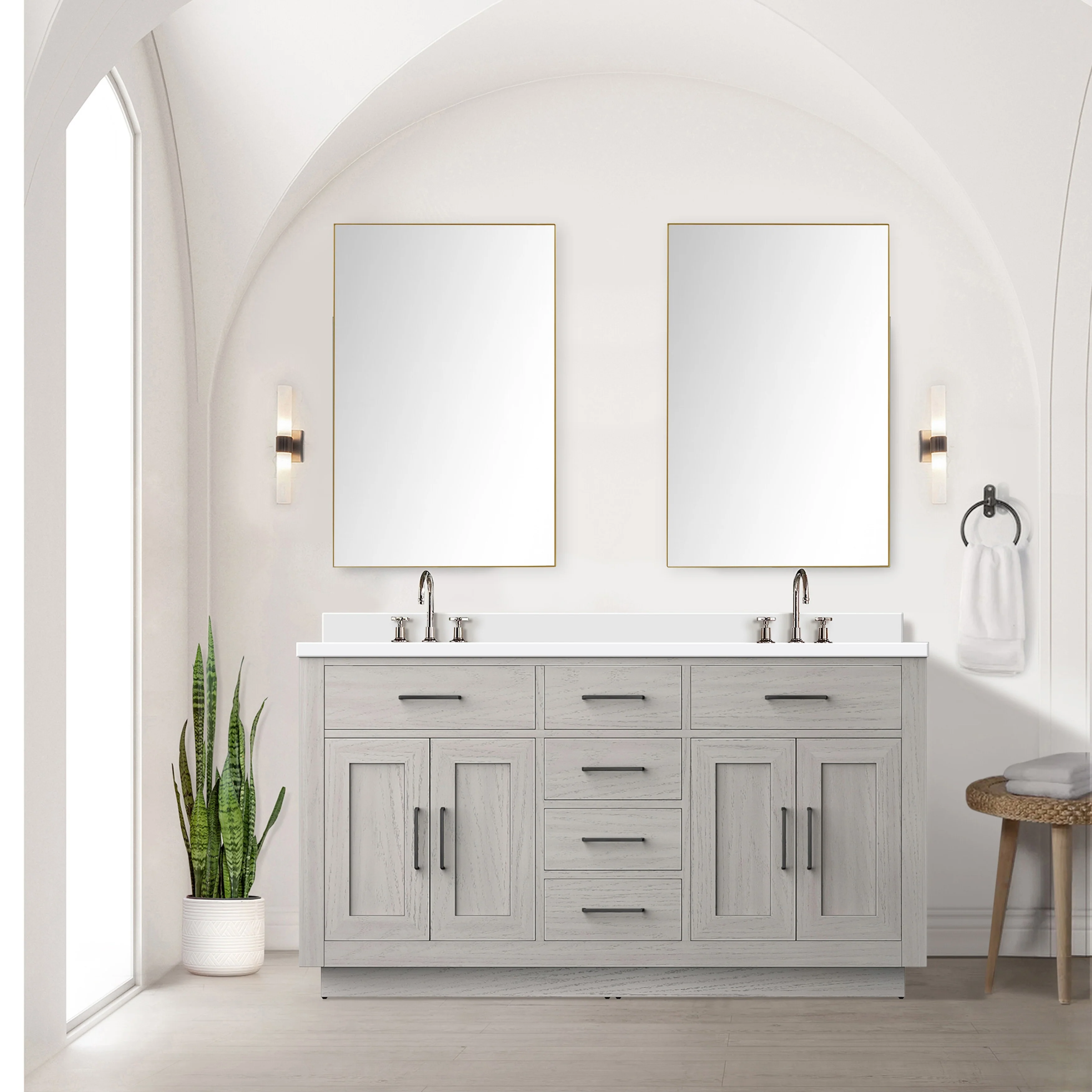 Abbey Bath Vanity with Cultured Marble Top, Sink and Faucet