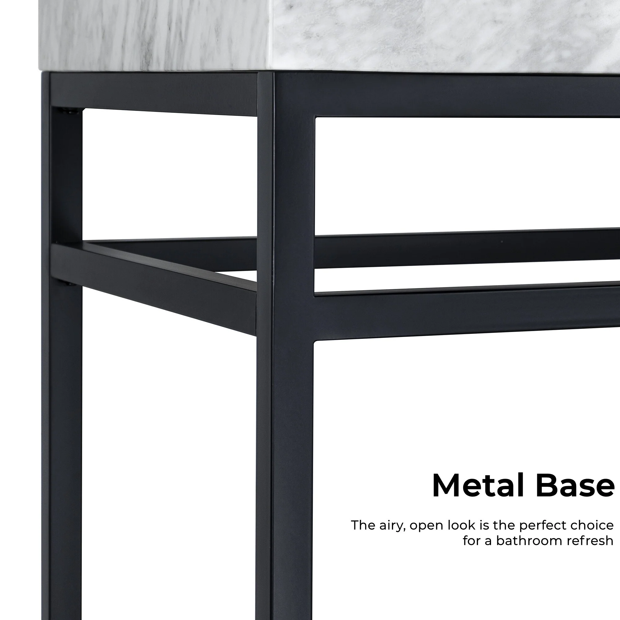 TEHOME Mayana 36'' Free-standing Single Bathroom Vanity with Carrara Marble Vanity Top
