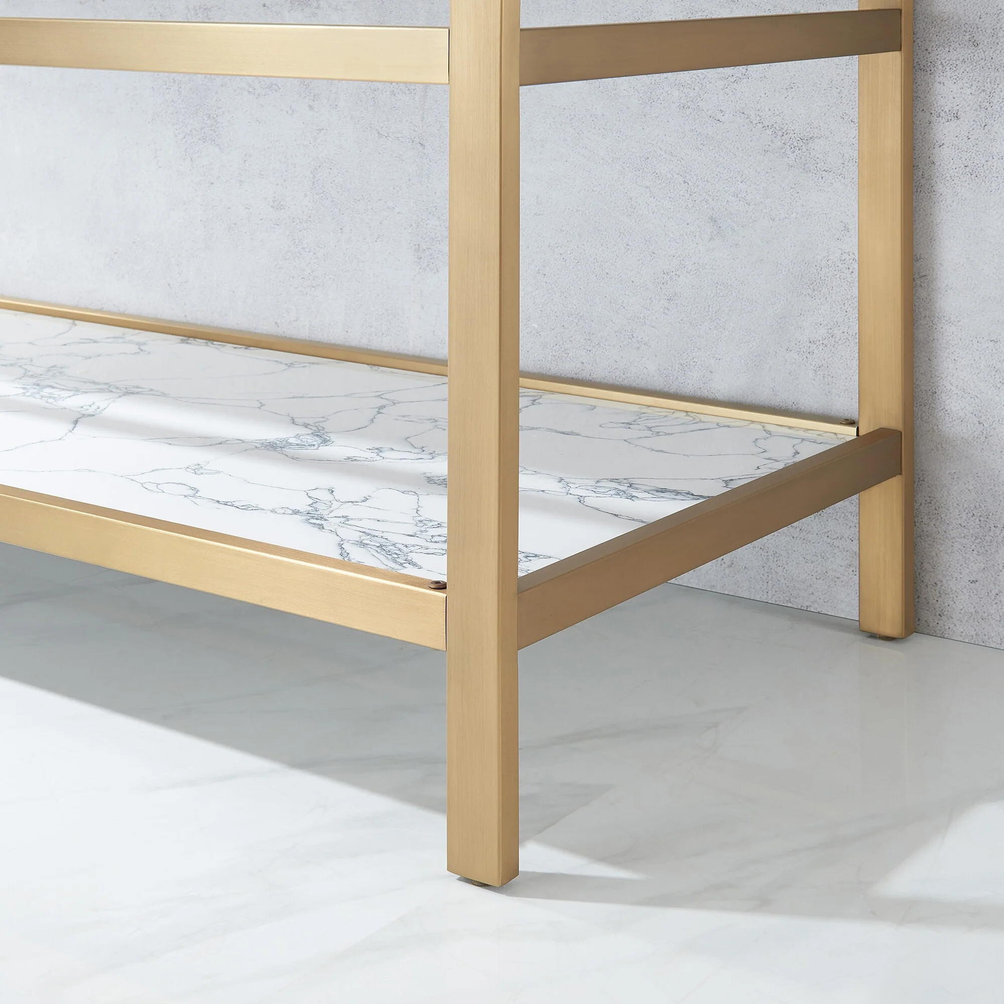 Ecija Bath Vanity, Metal Support with Composite Stone Top, no Mirror