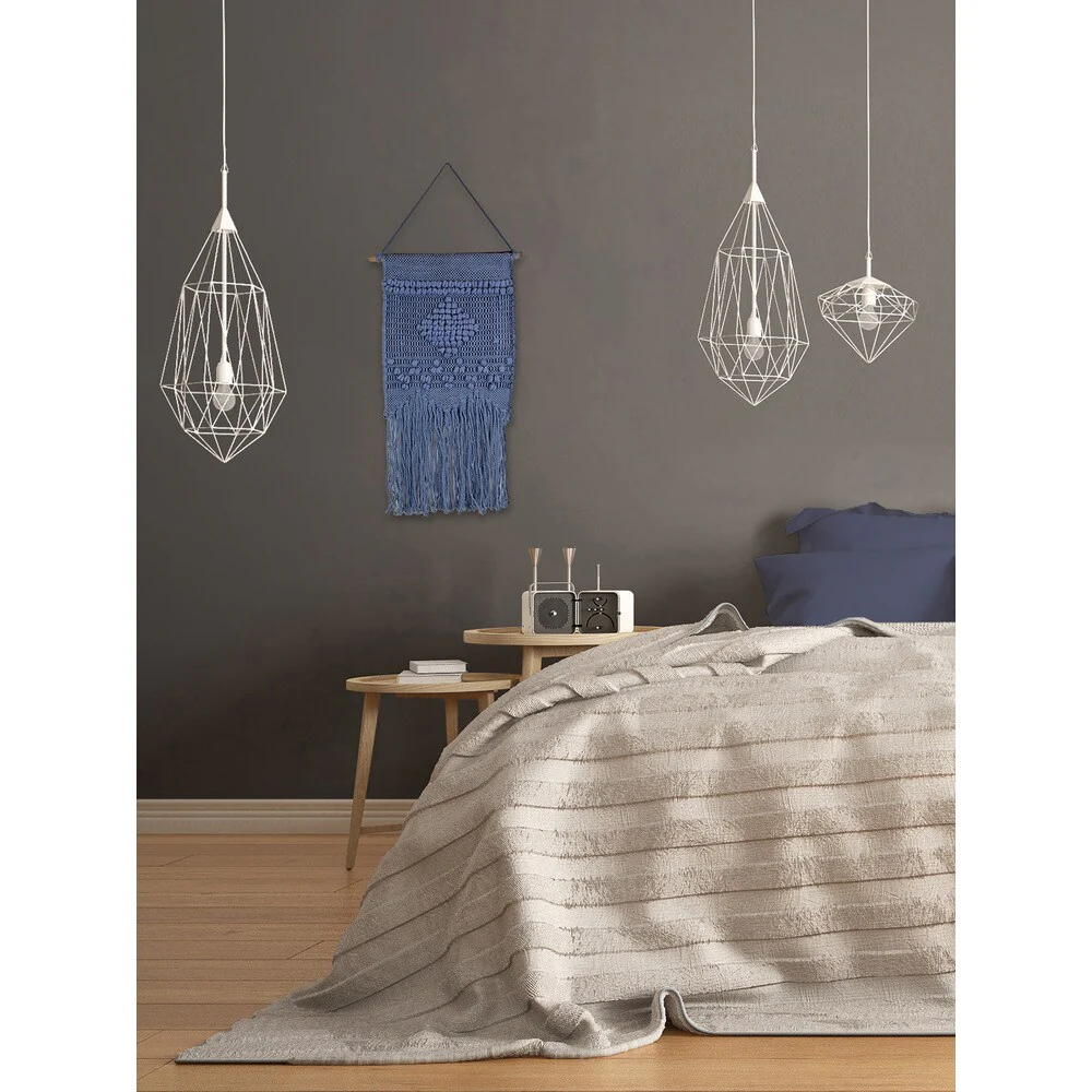 Blue Diamond Macrame Wall Hanging