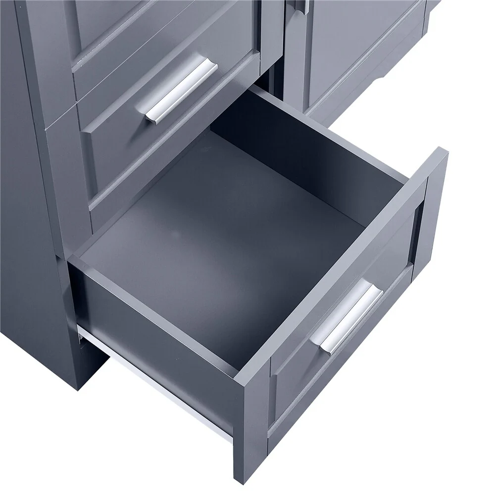 Tall and Wide Storage Cabinet with Doors for Bathroom, Three Drawers