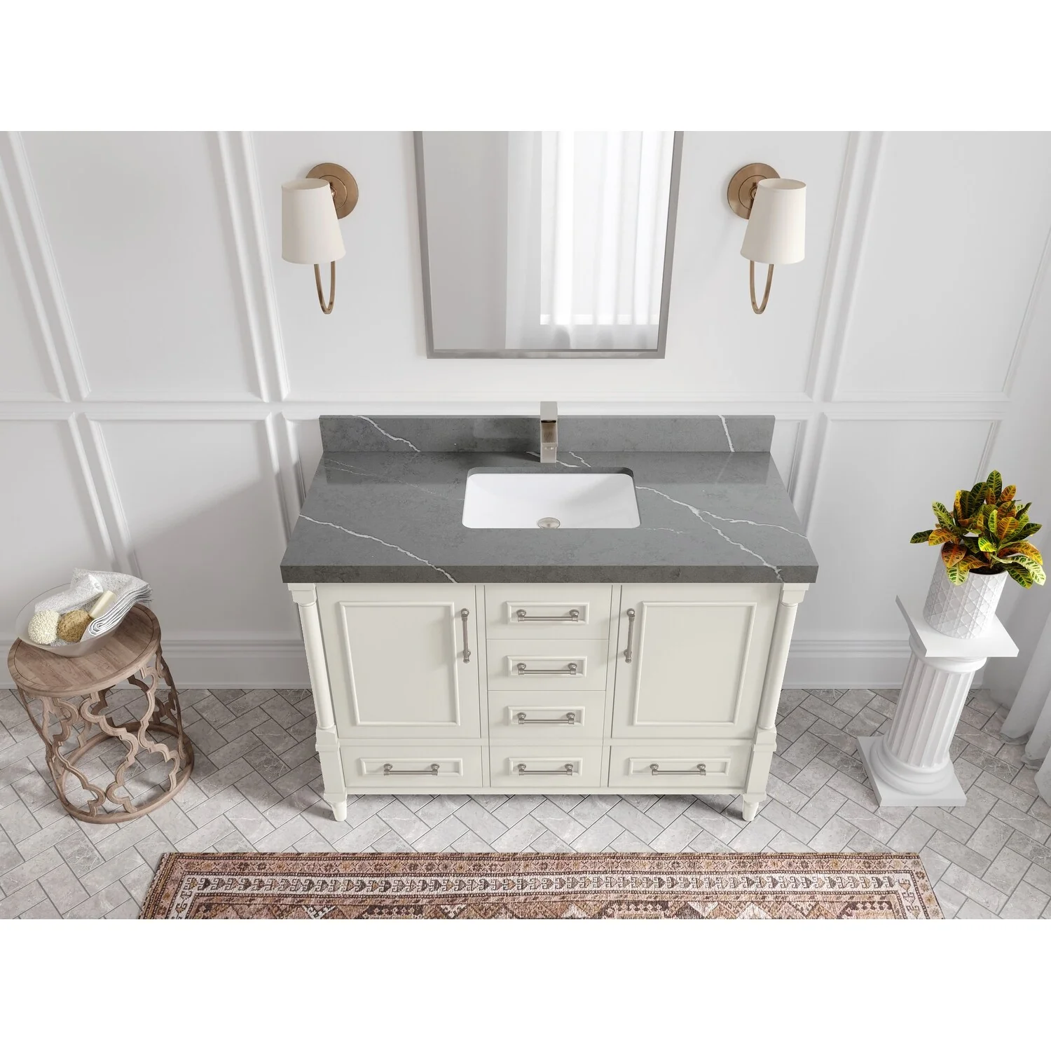 Willow Collections 48 in. W x 22 in. D Aberdeen Single Bowl Sink Bathroom Vanity with Countertop