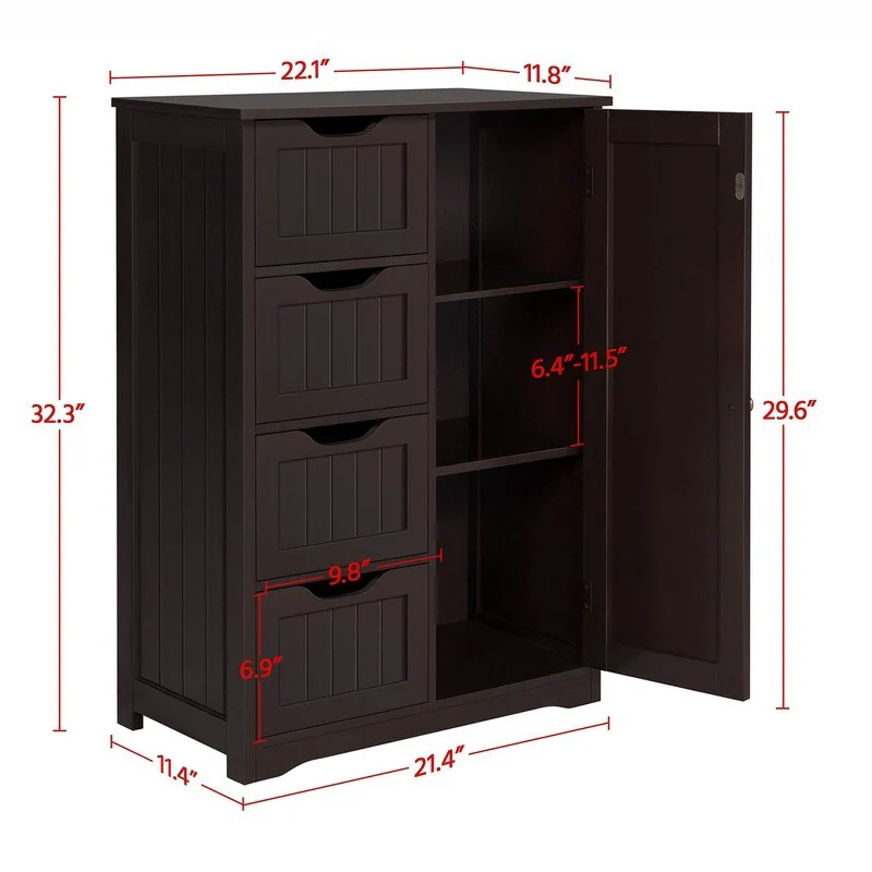 Wooden Bathroom Floor Cabinet - 13