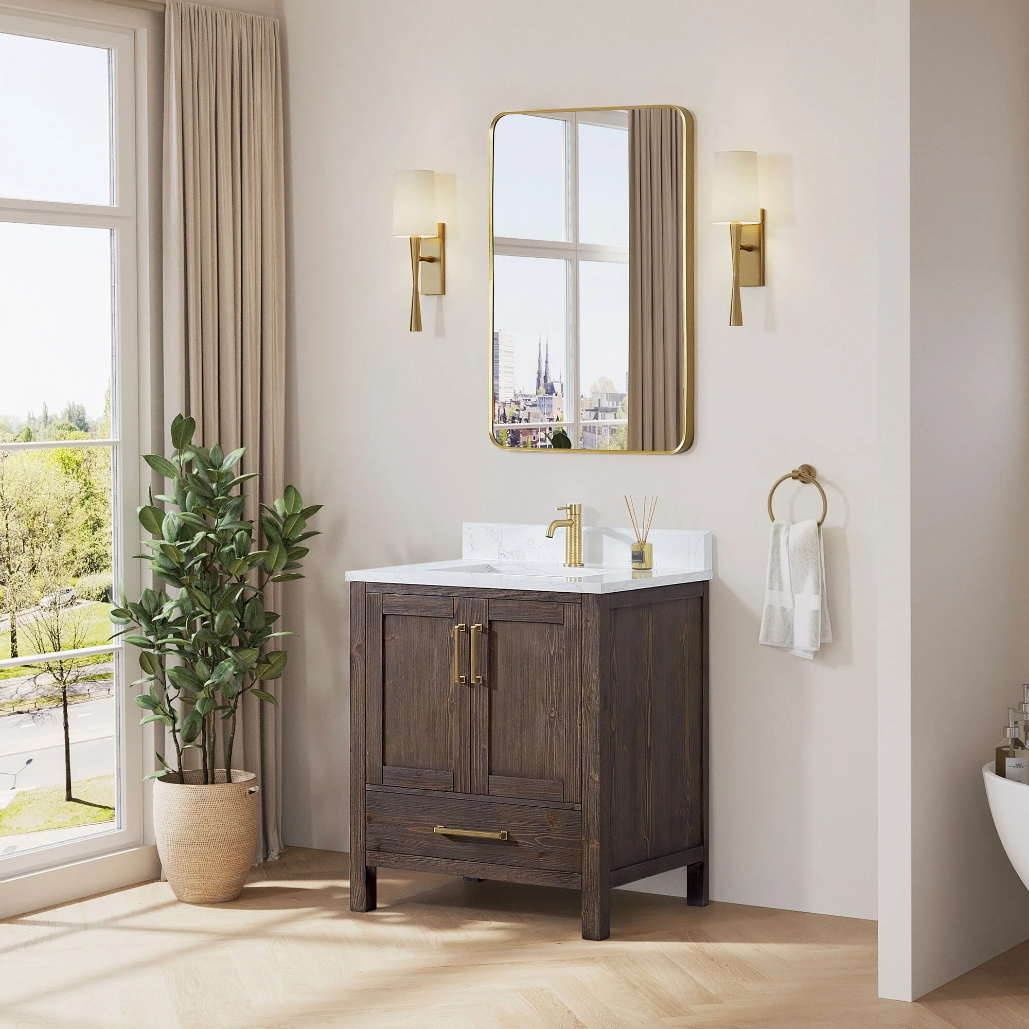Shannon Bath Vanity with Composite Stone Countertop without Mirror