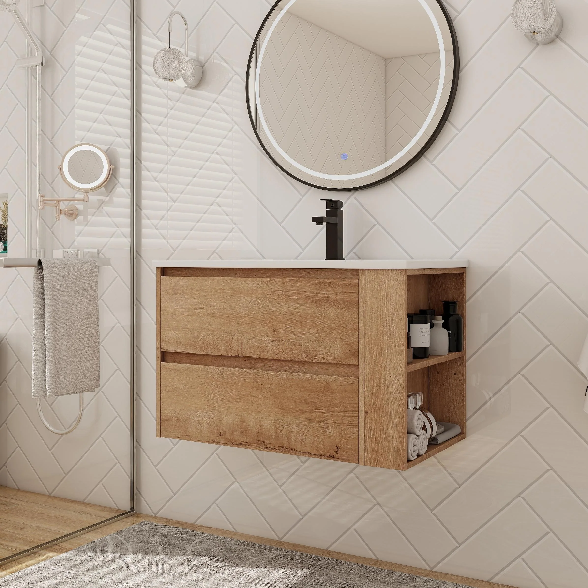 Beingnext 30''/36'' Single Sink Floating Bathroom Vanity with Soft Close Drawer and Adjustable Shelf