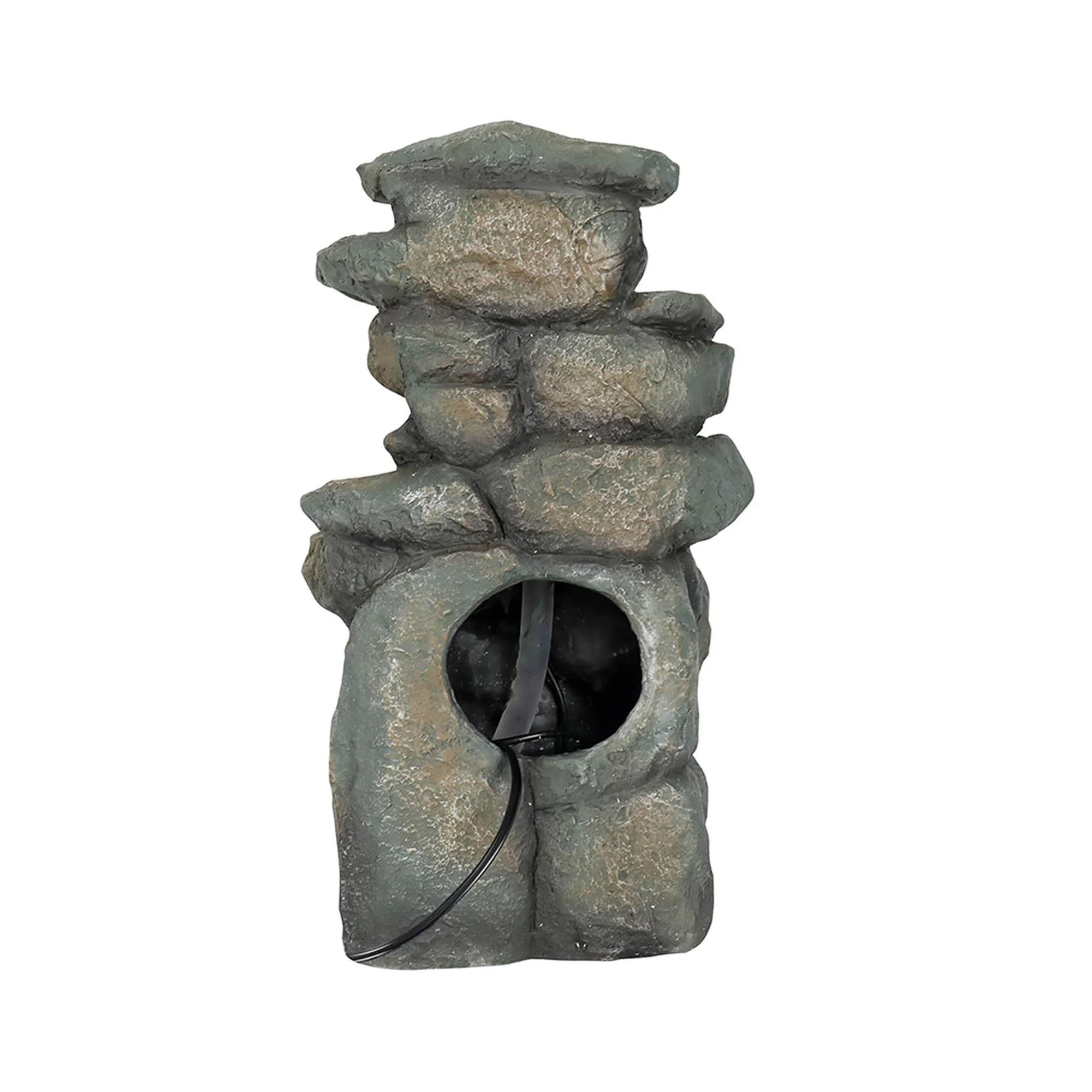 4 Tier Indoor Water Fountain Resin Rockery for Home Office