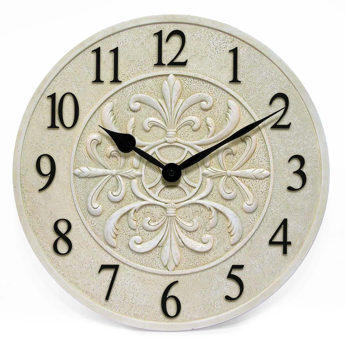 Blanc Fleur Wall Clock - 15 x 1.38 x 15 - 15 x 1.38 x 15