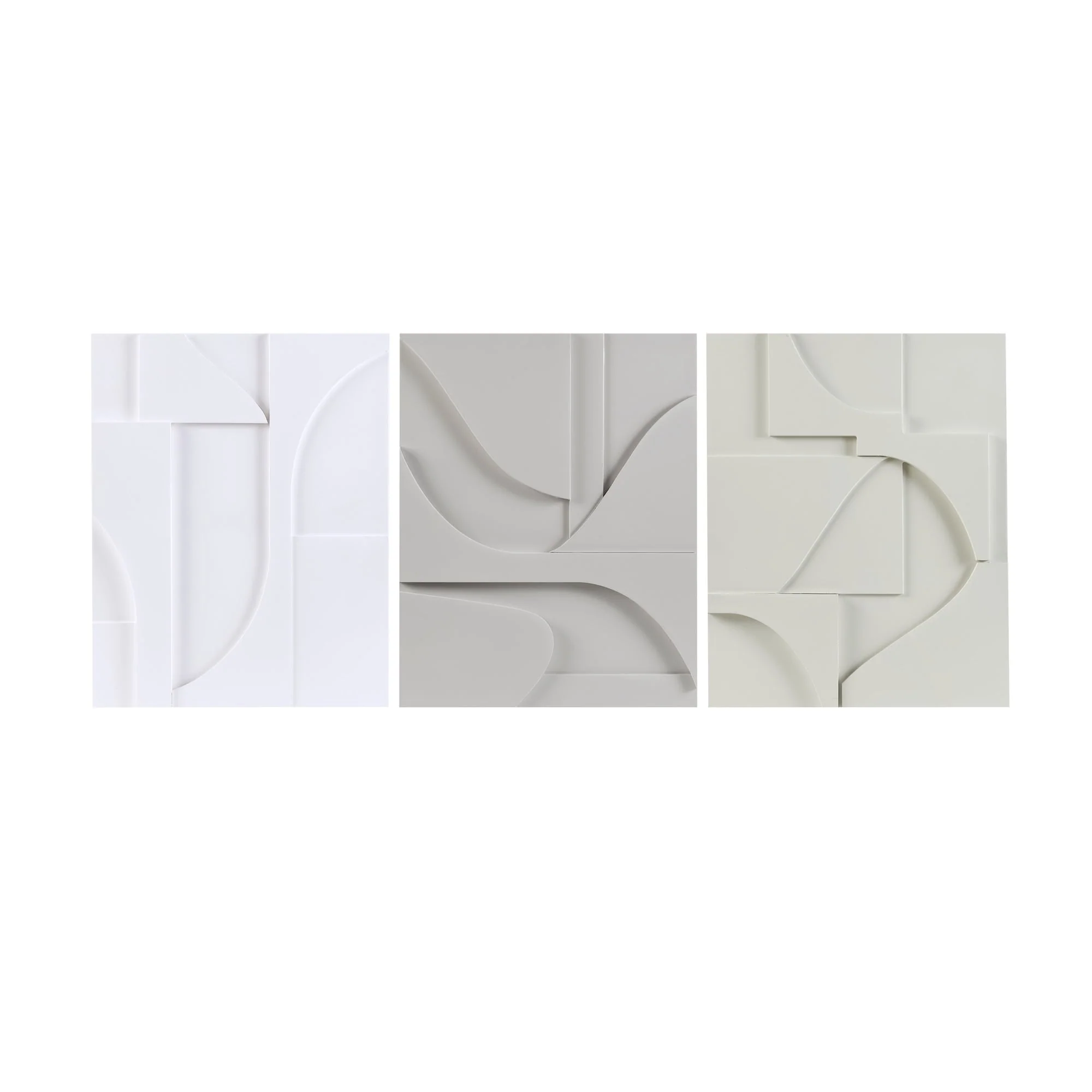 Martha Stewart Elements Geometric MDF Wood Carved Wall Decor 3 Piece Set