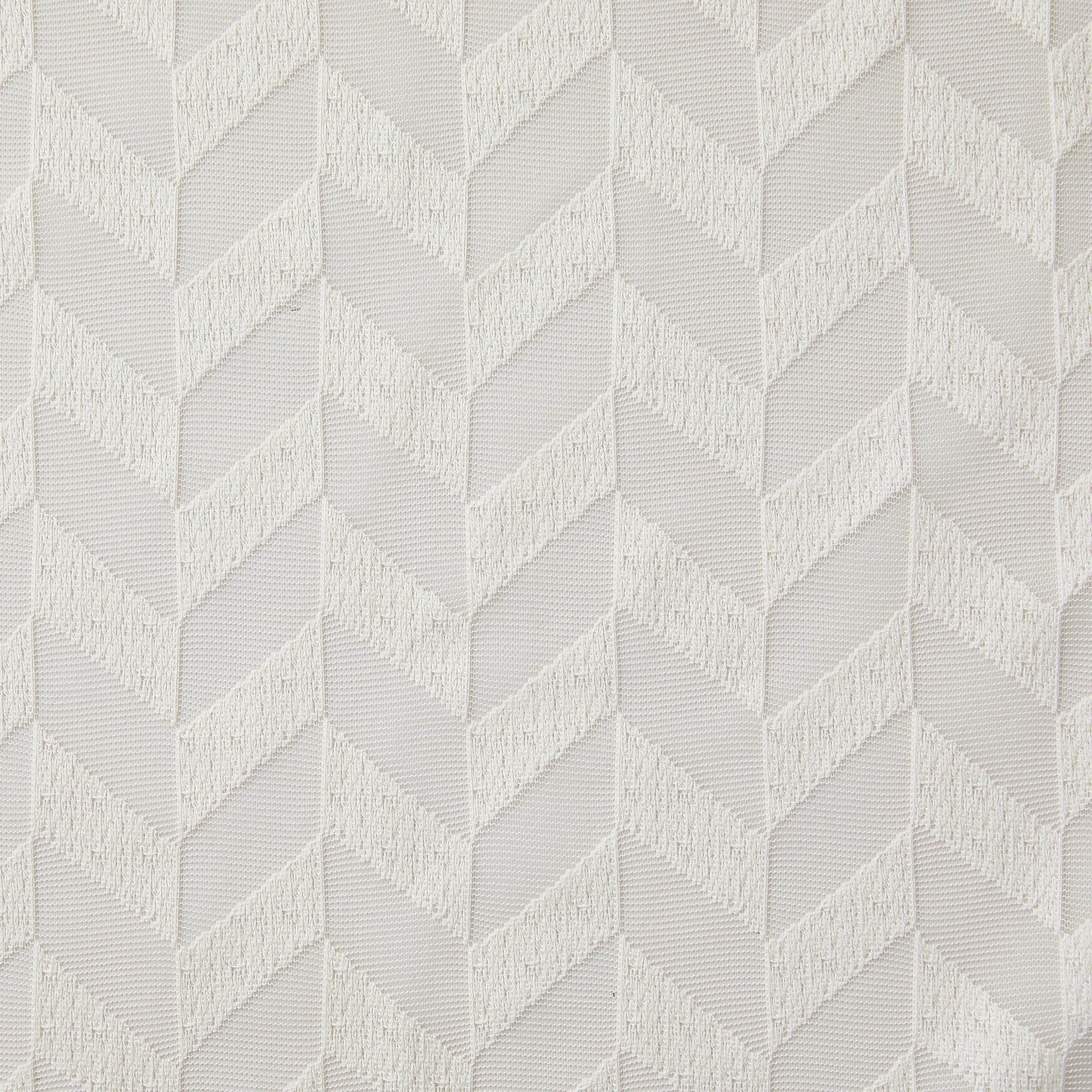 HLC.me Herringbone Lace Thick Semi Sheer Premium Grommet Top Window Curtain Panels Kids Room & Bedroom - Set of 2 Panels