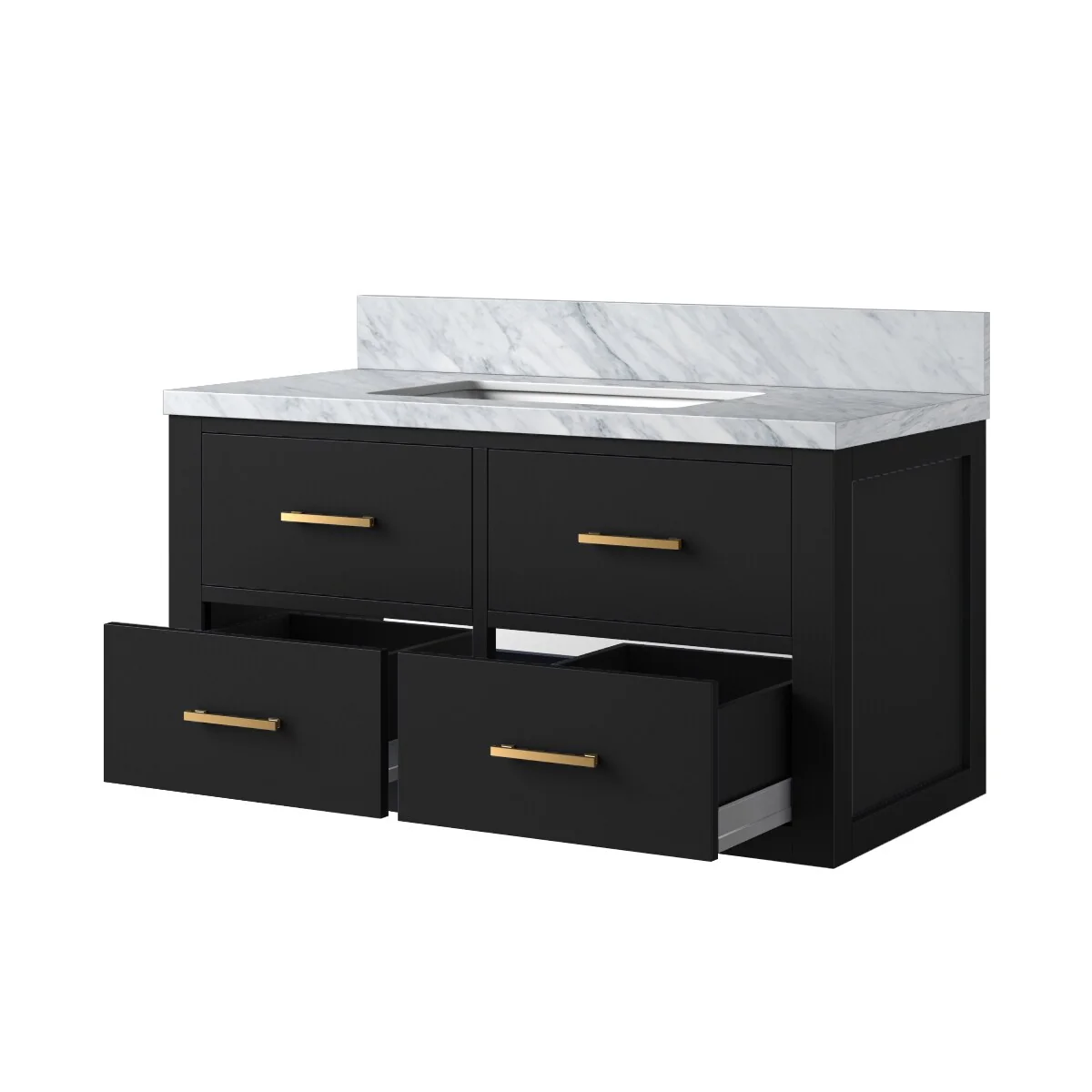 Castor Bath Vanity with Carrara Marble Top and Sink