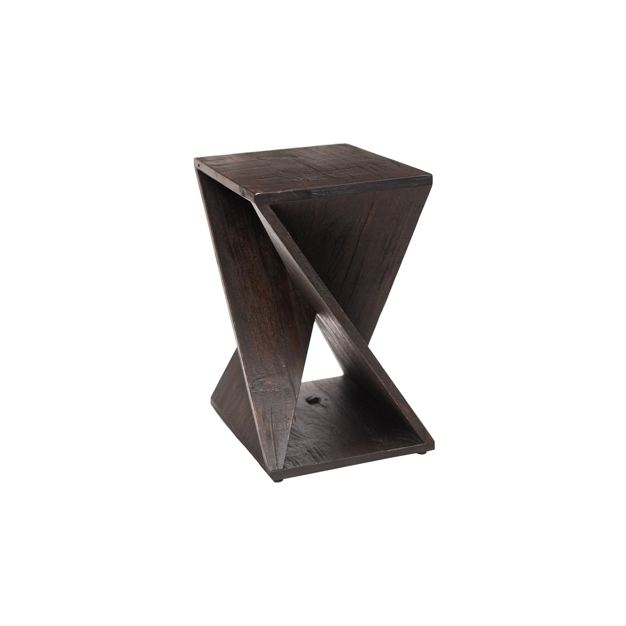 Nordic Style Teak Twisted Stool