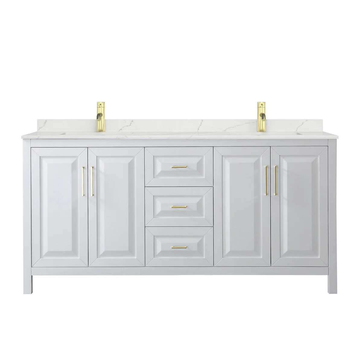 Daria 72-inch Double Vanity, Single Hole Quartz Top