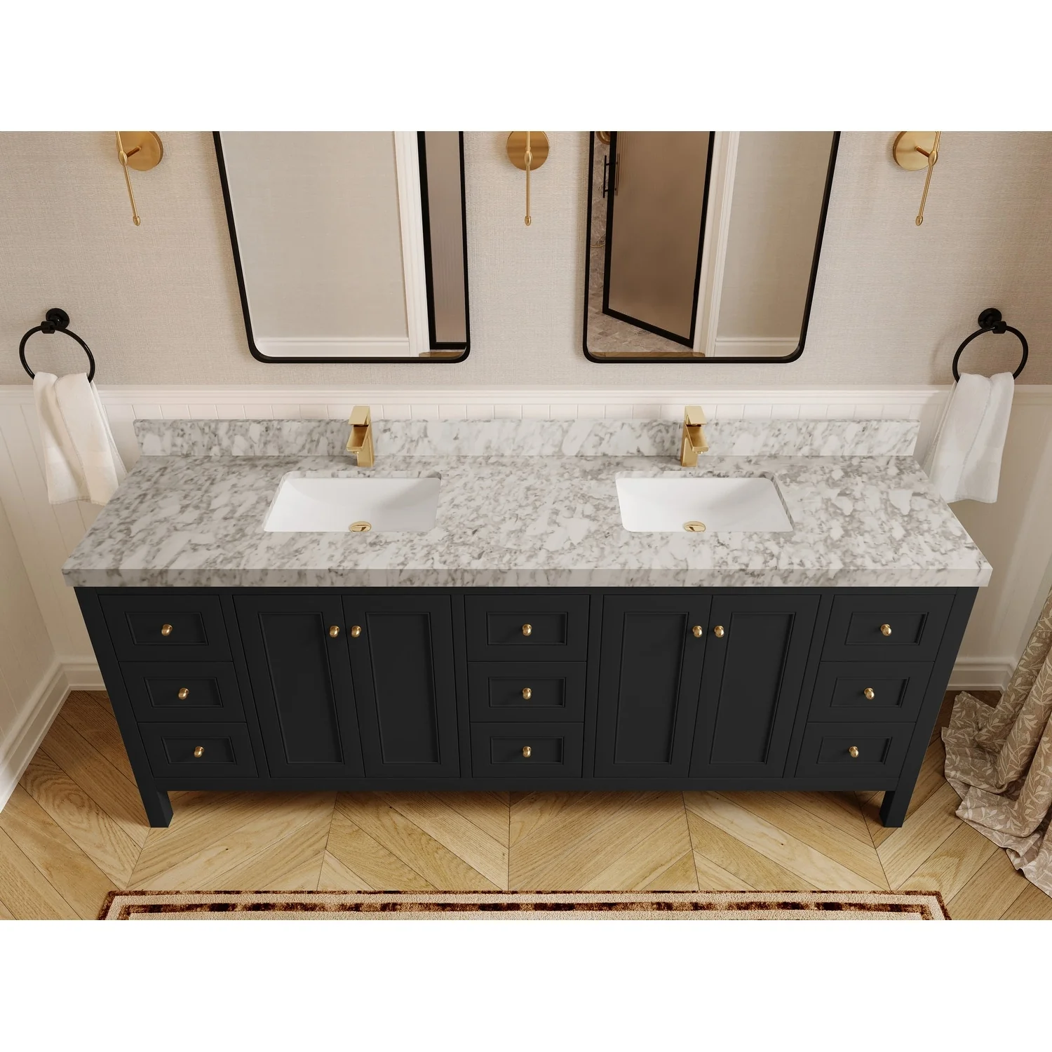 Willow Collections 84 in. W x 22 in. D Nashville Double Bowl Sink Bathroom Vanity with Countertop