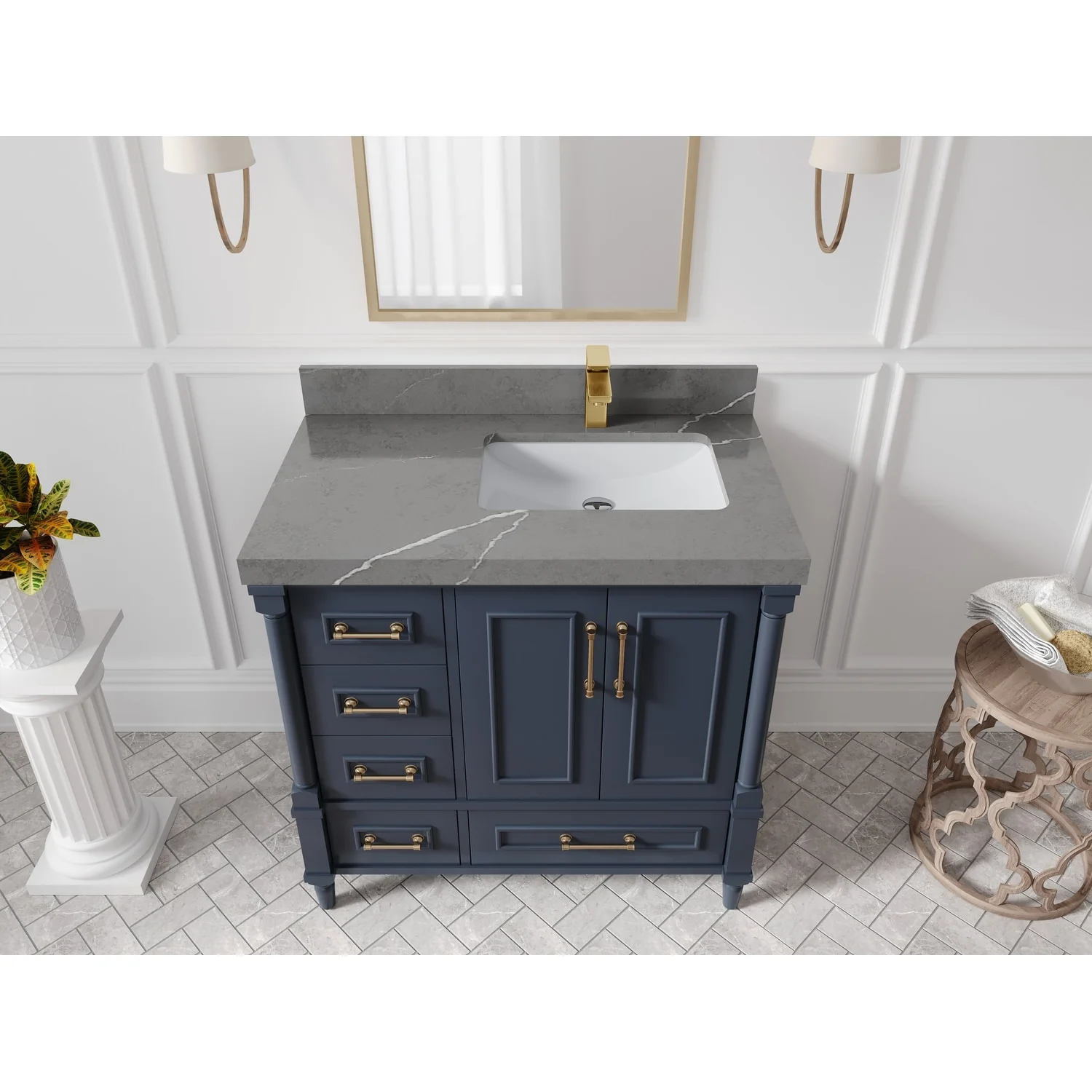 Willow Collections 36 in. W x 22 in. D Aberdeen Right Offset Sink Bathroom Vanity with Countertop