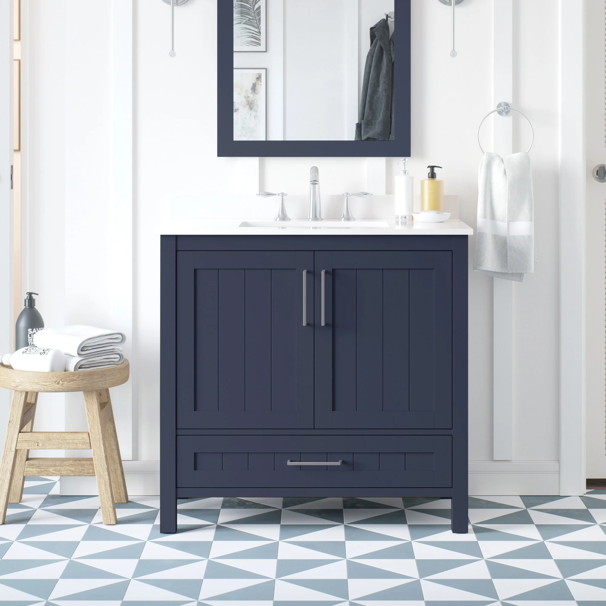 Ove Decors Kansas 36 in. Single Sink Bathroom Vanity in Midnight Blue