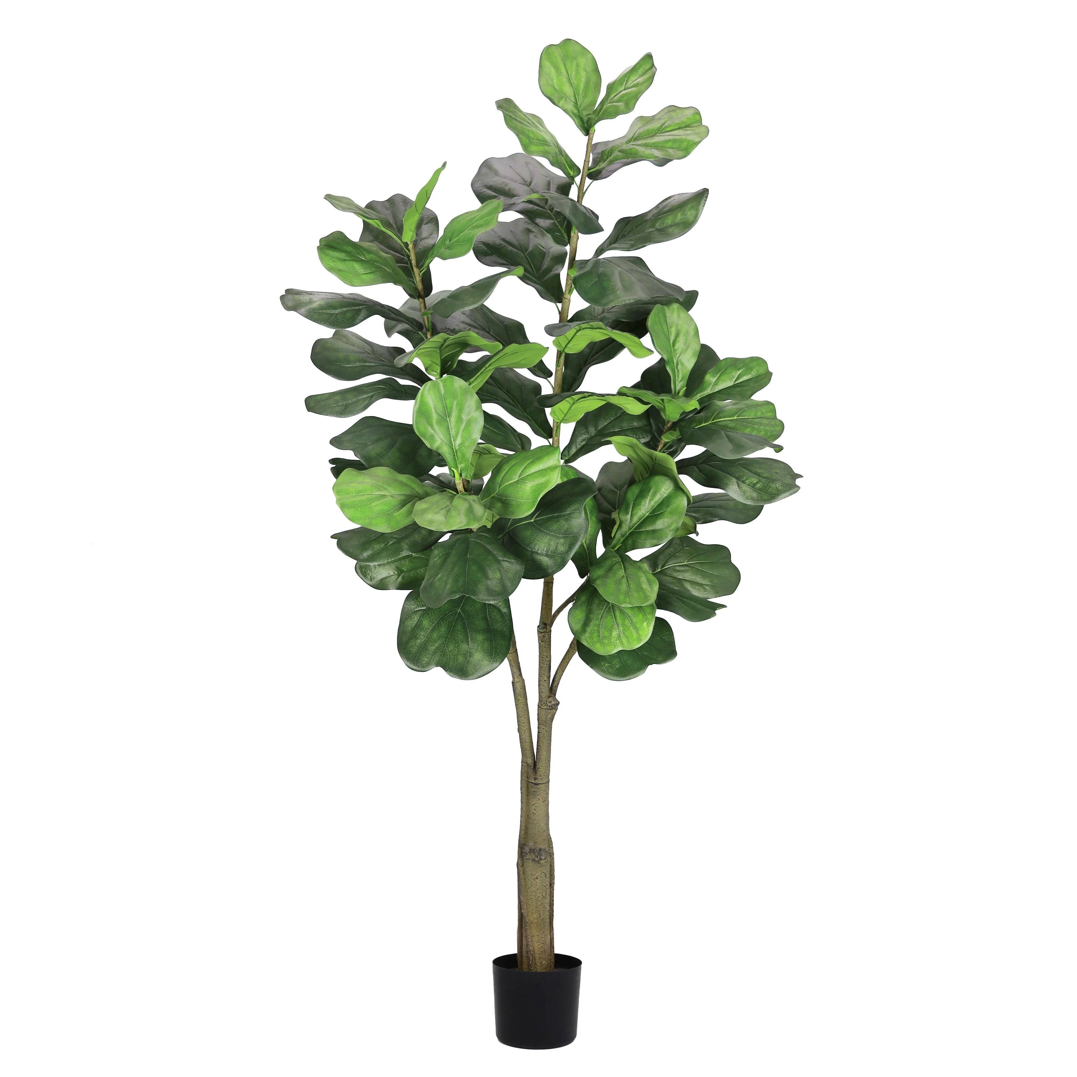 6ft Artificial Fiddle Leaf Fig Tree Plant in Black Pot - 72