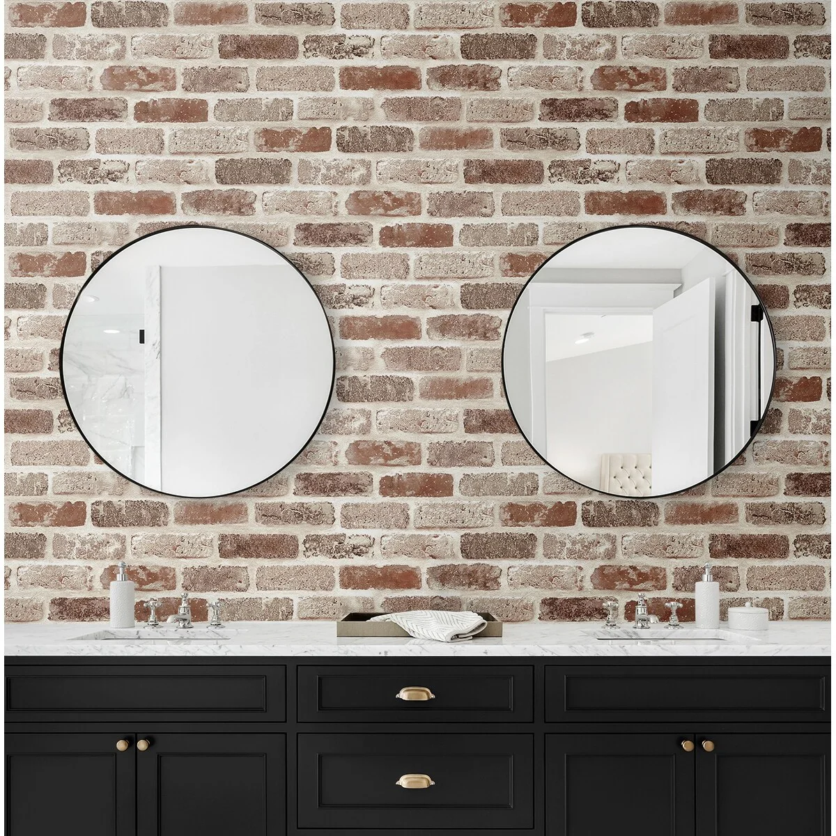 NextWall Washed Brick Peel and Stick Removable Wallpaper