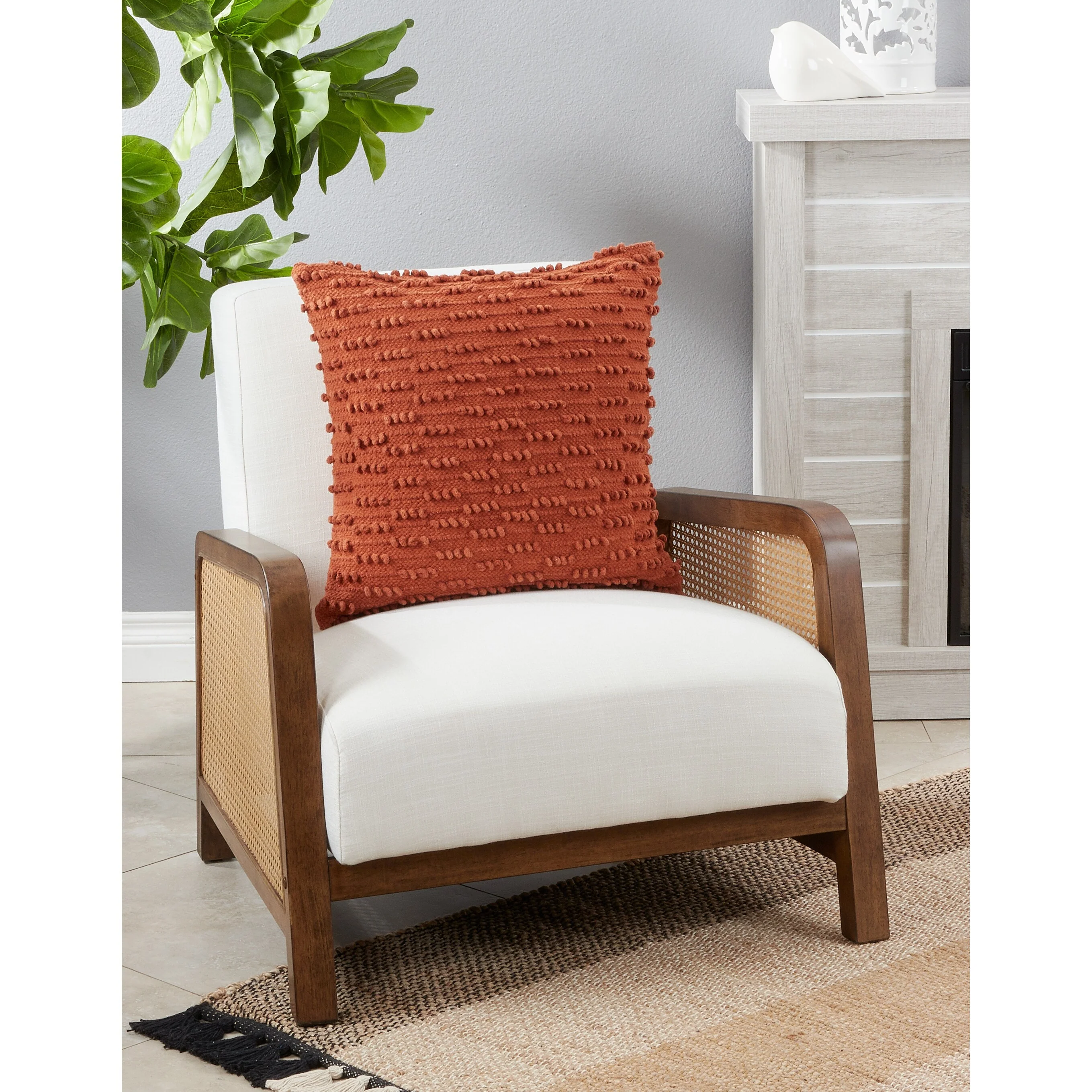 Nubby Design Down Filled Throw Pillow
