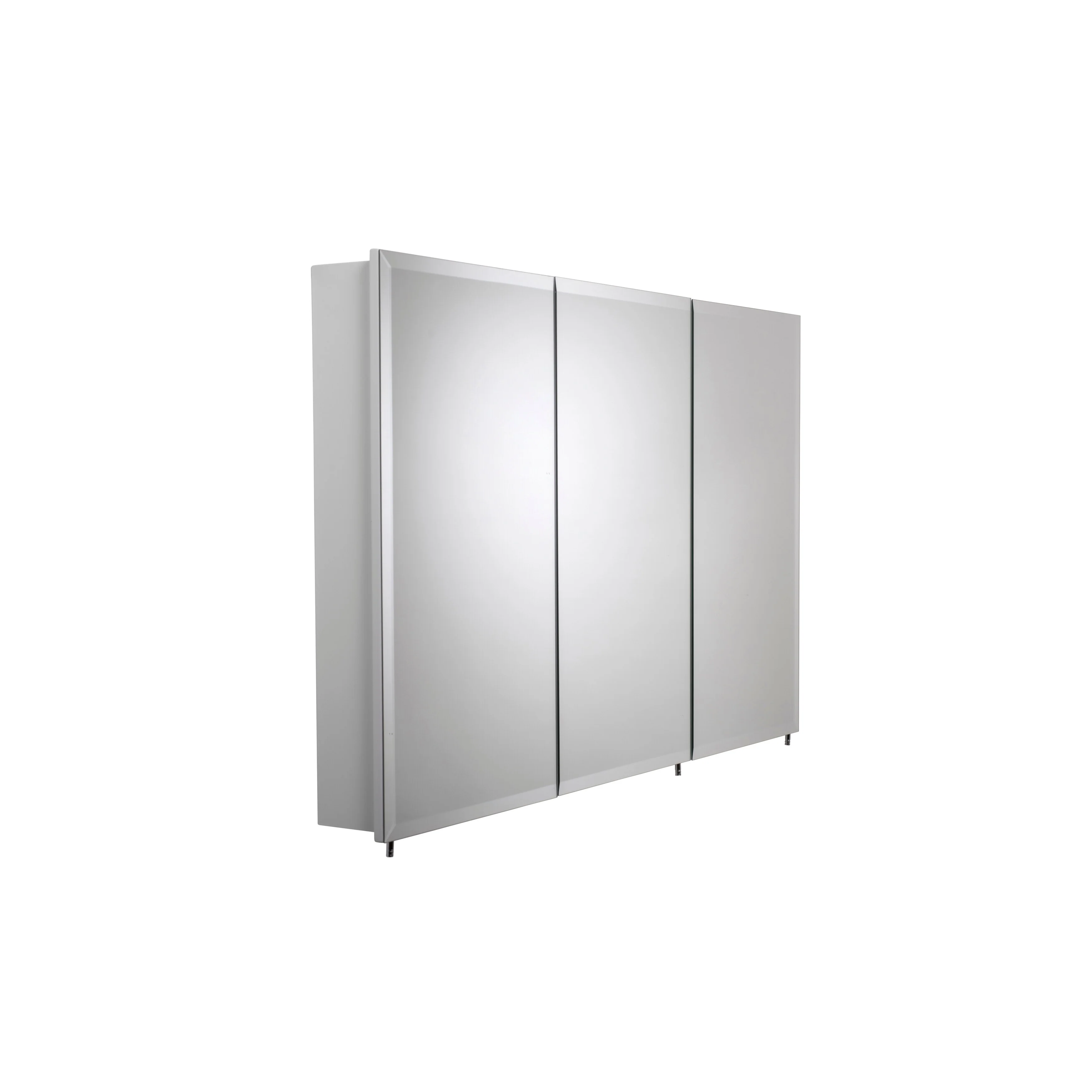 Croydex Potomac Large Modern, Triple Door White Steel, Surface Mount Medicine Cabinet with Mirrors - 30 x48