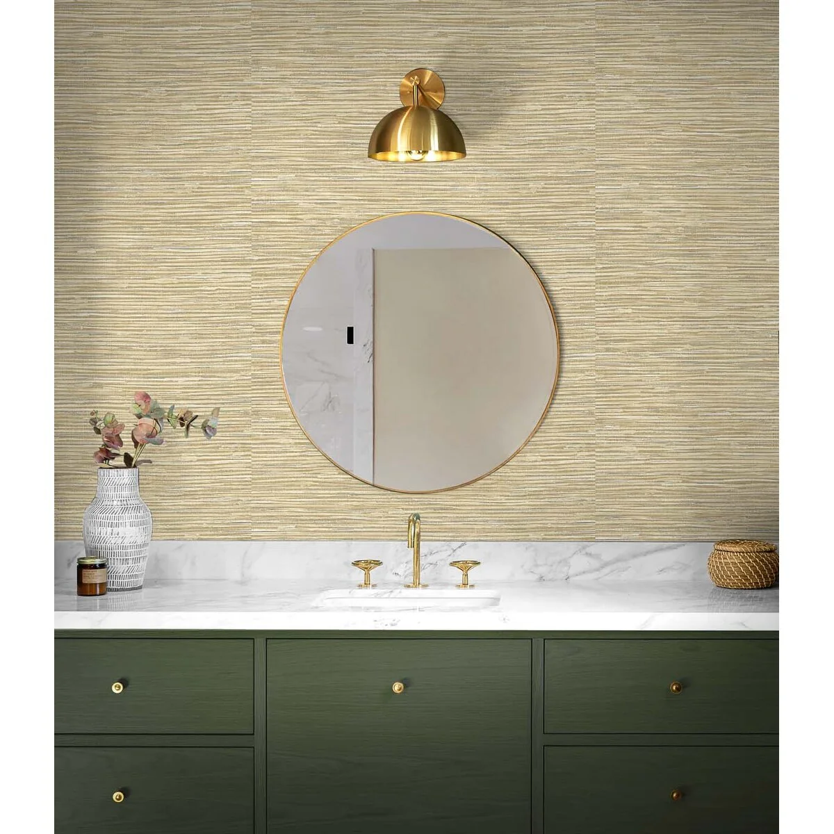 NextWall Cyrus Faux Grasscloth Peel and Stick Wallpaper