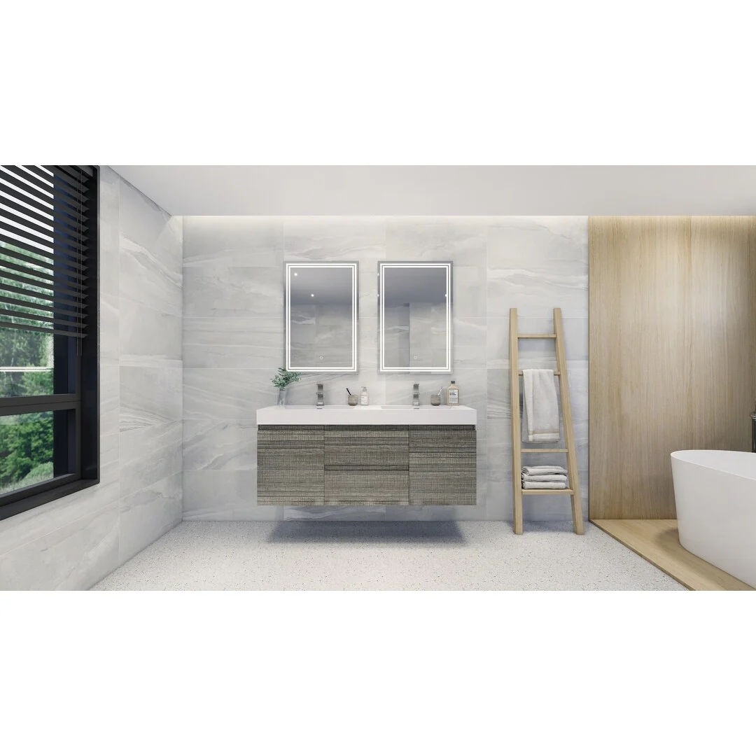 Baillie 60'' Wall-Mounted Vanity with Double Reinforced Acrylic Sink