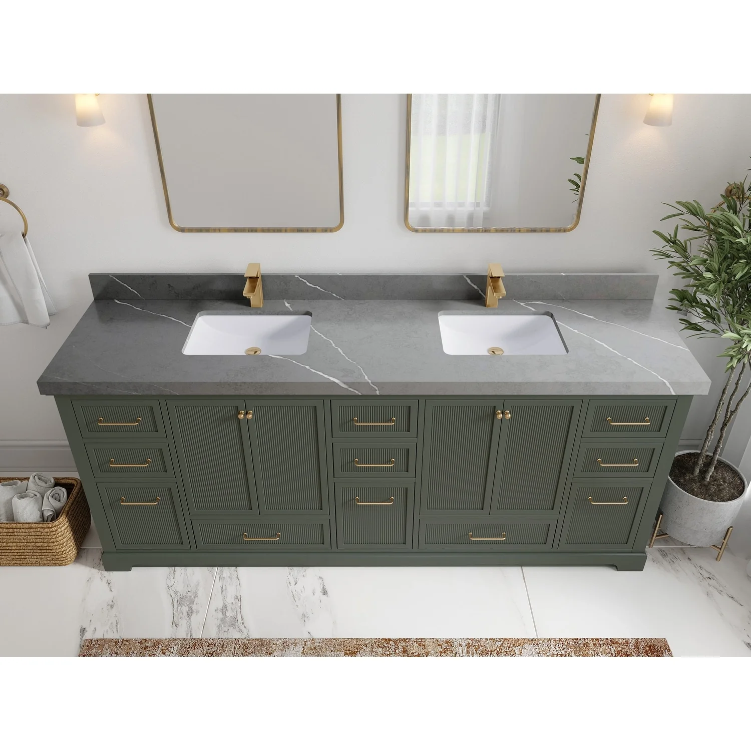 Willow Collections 84 in. W x 22 in. D Alys Double Bowl Sink Bathroom Vanity with Countertop