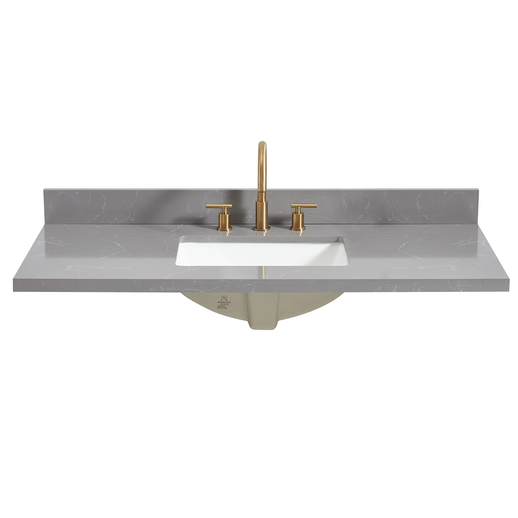 Jaen Composite Stone Vanity Top with White Rectangular Sink