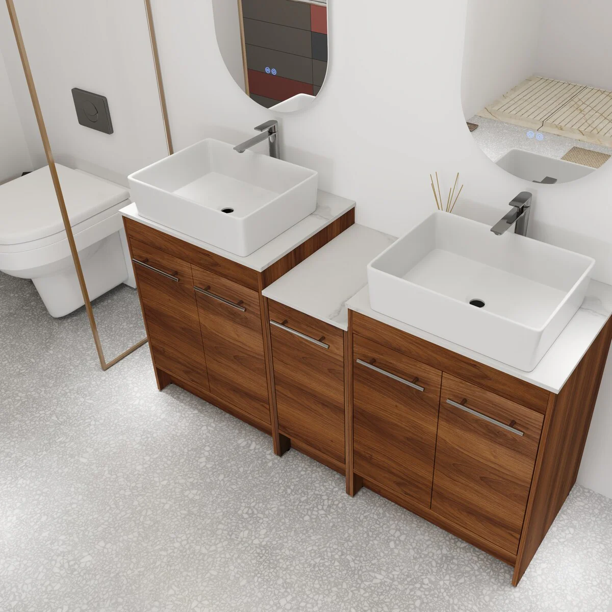 Bathroom Vanity With Sink In 24/36/48/60 Inch, Freestanding Bathroom Vanity With Soft Close Door
