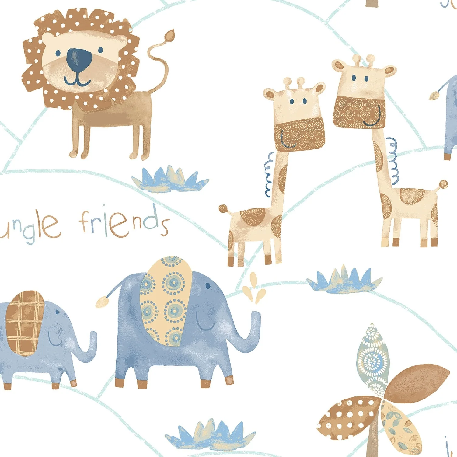 Galerie Wallcoverings Just 4 Kids 2 Jungle Friends Non-woven Matte Wallpaper Roll