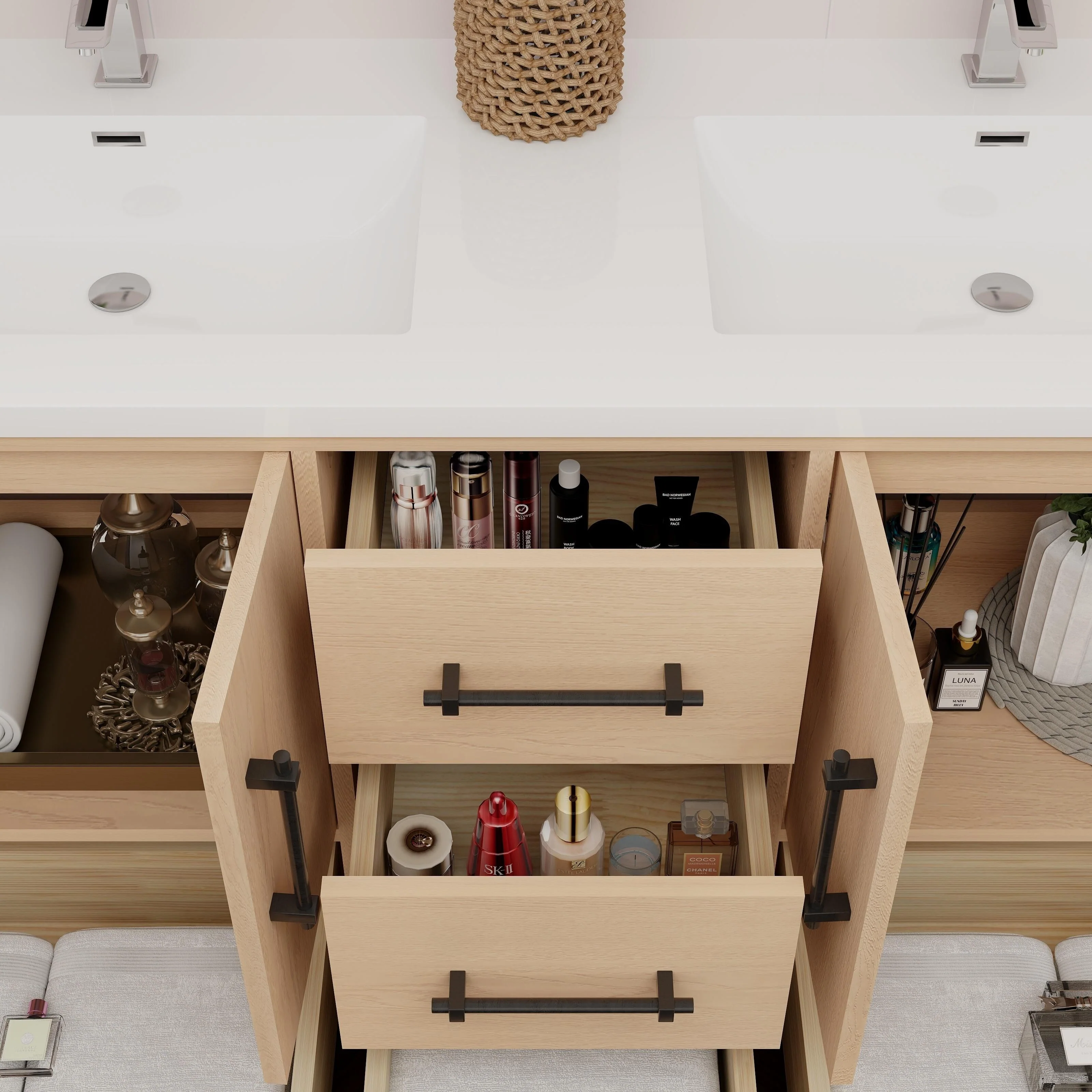 Victoria 60'' Freestanding Vanity with Double Reinforced Acrylic Sink - 59.5