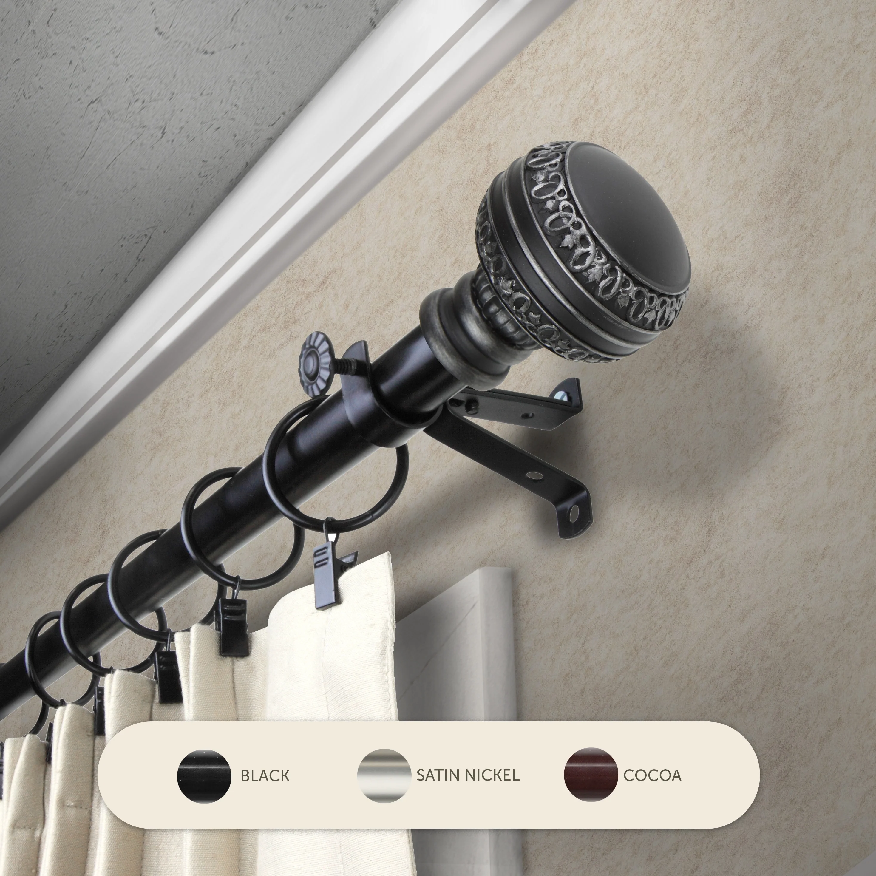 InStyleDesign Helena Adjustable Curtain Rod
