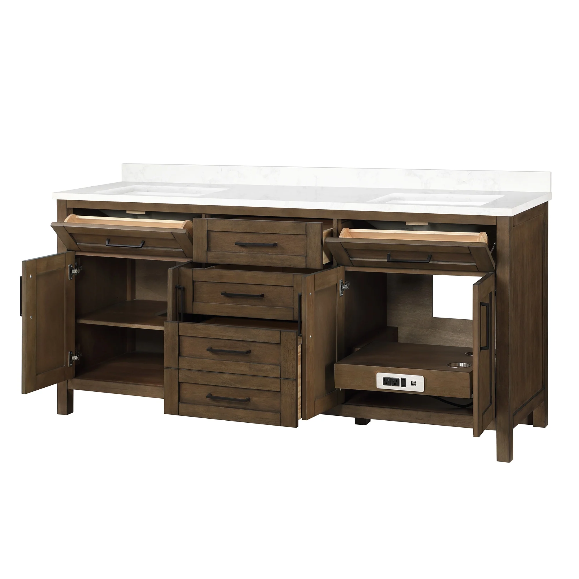 OVE Decors Tahoe 72-inch Modern Almond Latte Vanity