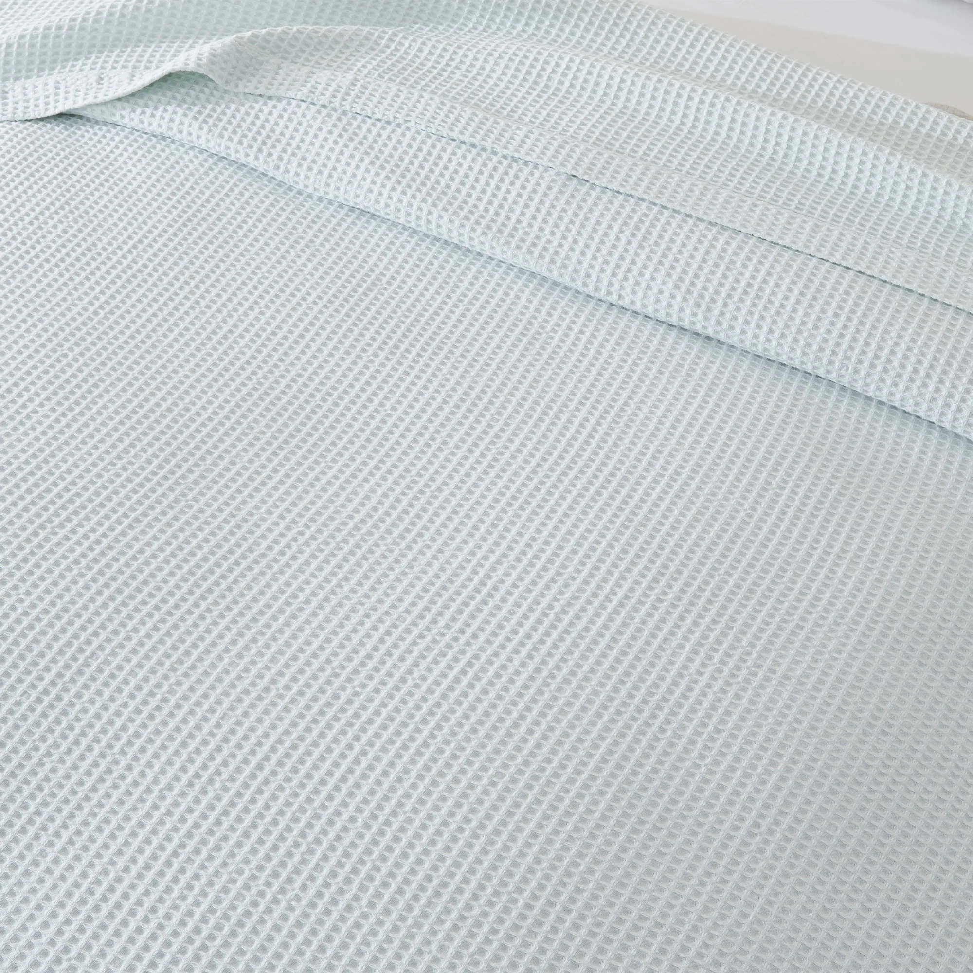 Linery & Co. 100% Cotton All-Season Lightweight Waffle Weave Knit Throw Blanket