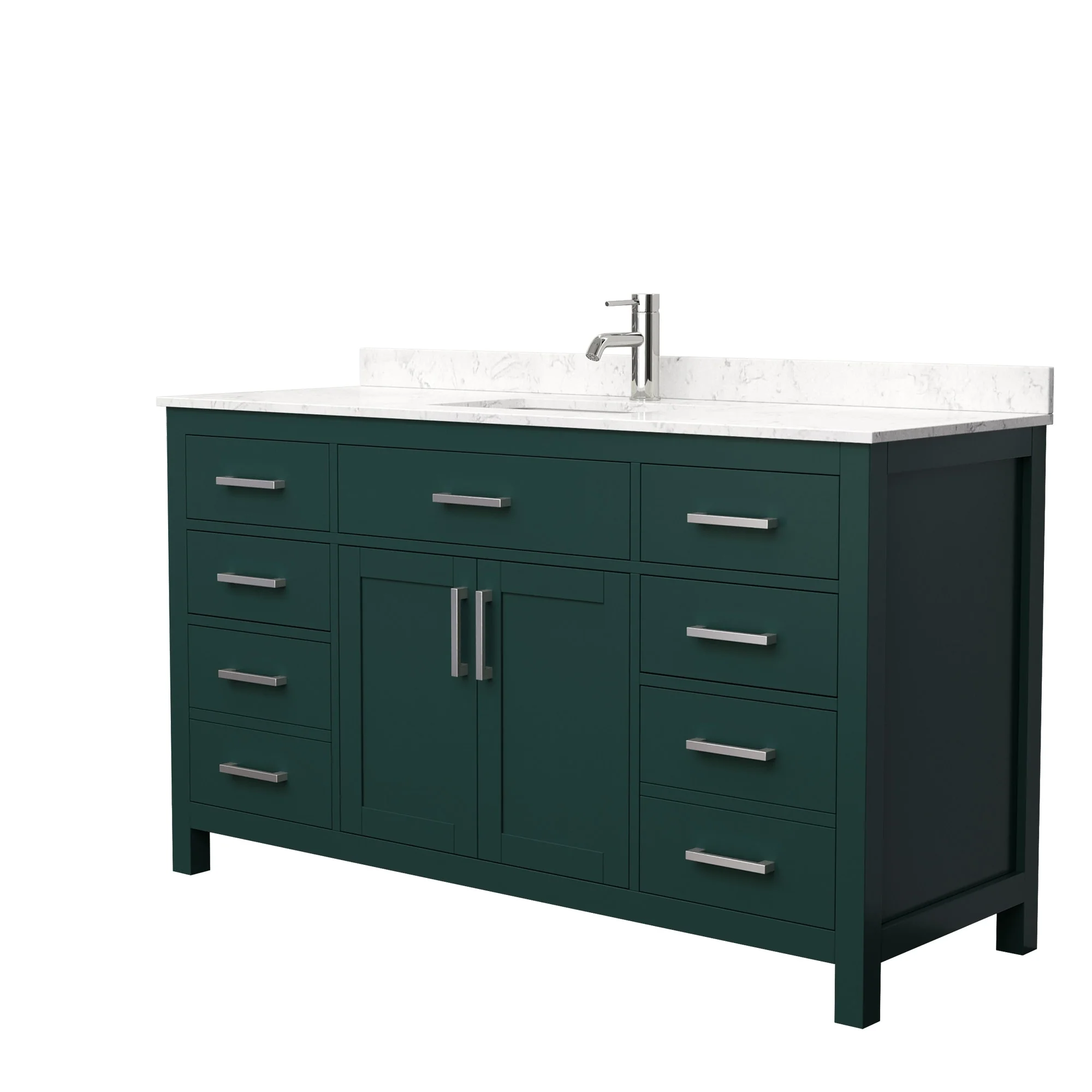 Beckett 60 Inch Single Vanity, Cultured Marble Top