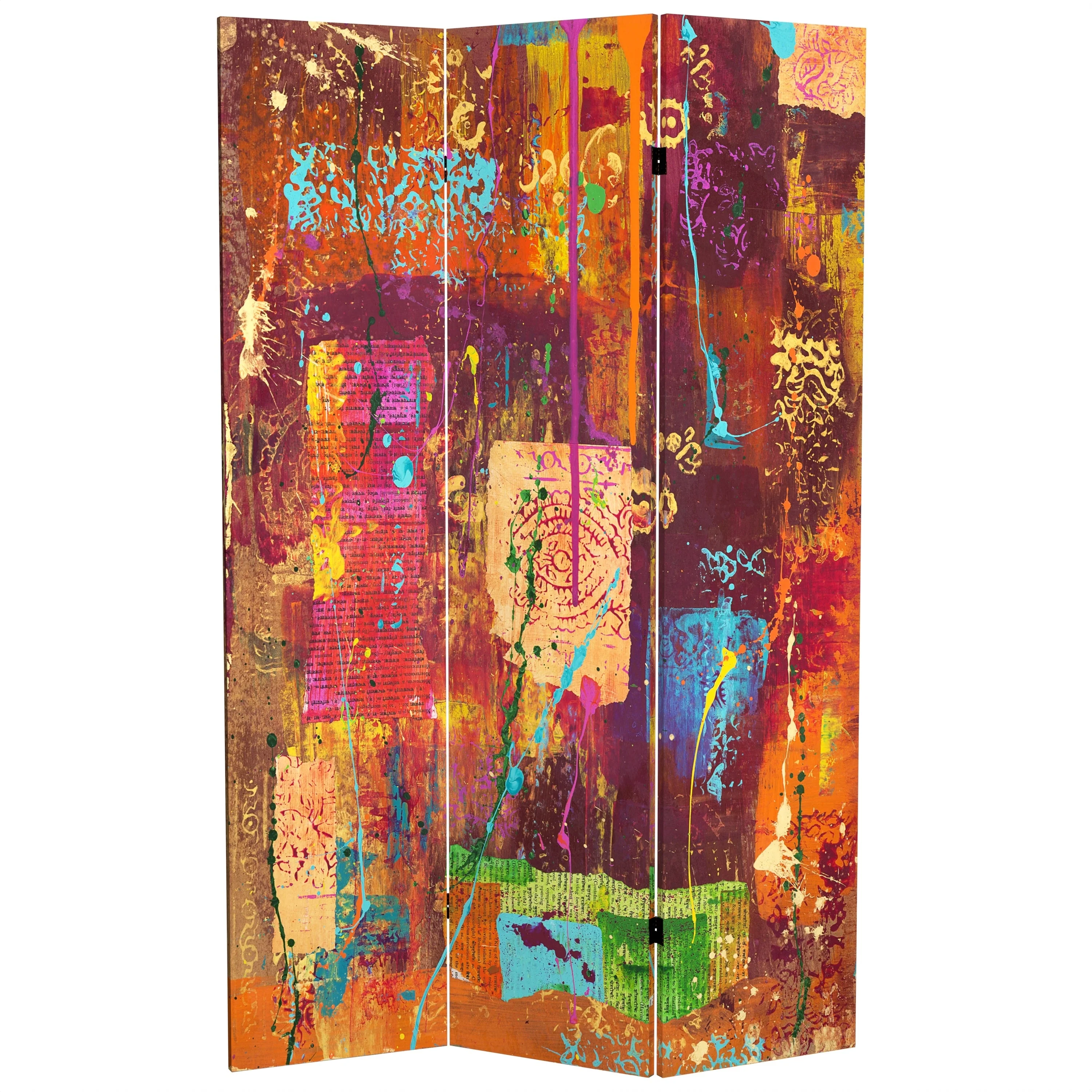 India-inspired Double-sided Canvas Room Divider