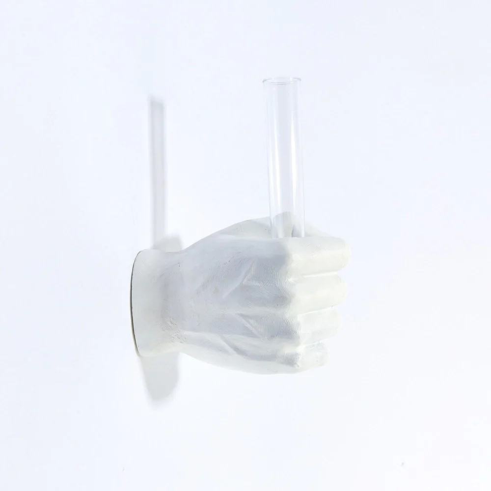 Interior Illusions Plus White Flower Vase Grip Hand - 7