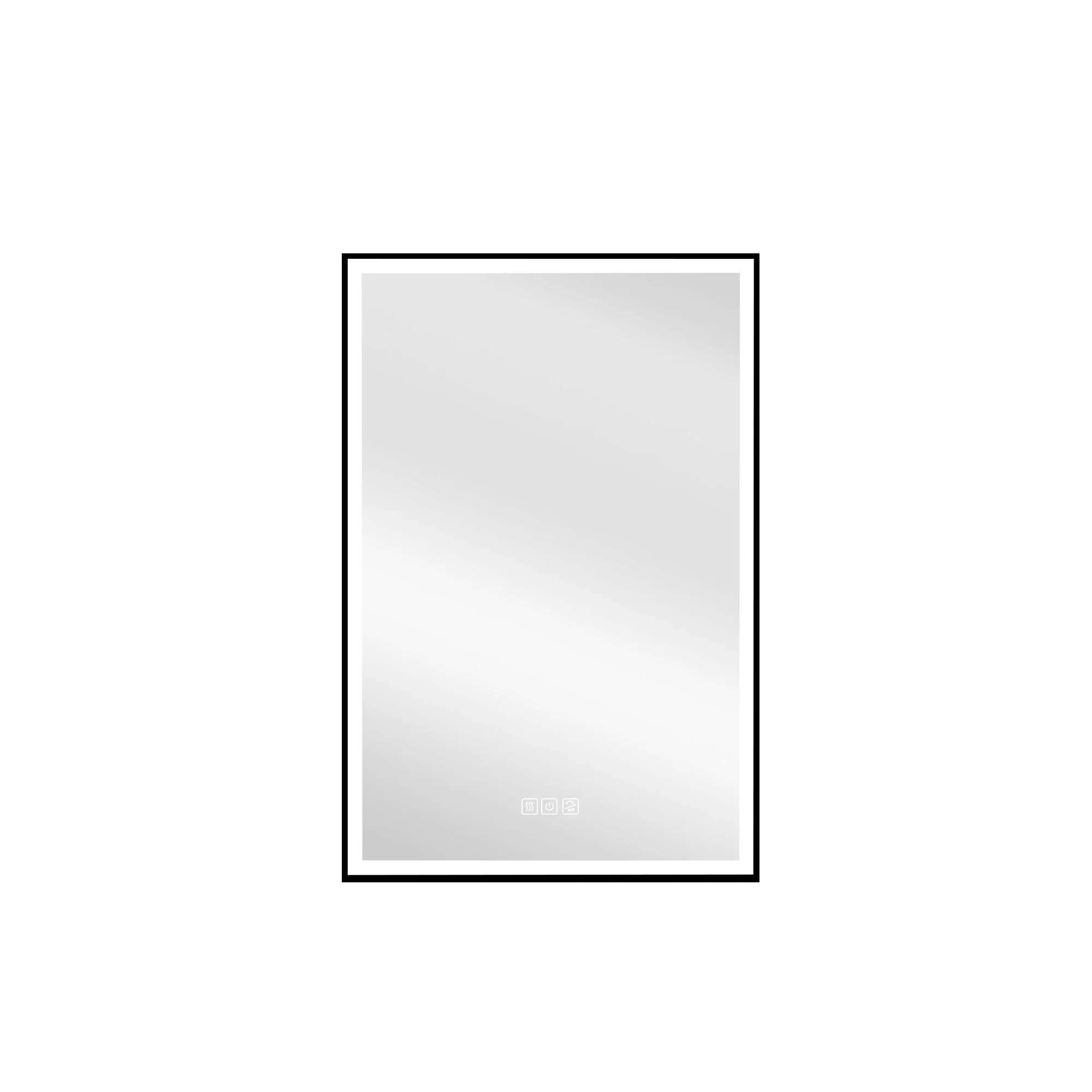 30'' H Recessed Or Surface Wall Mounted LED Mirror Cabinet With Mirror And Adjustable Shelves,Black Frame