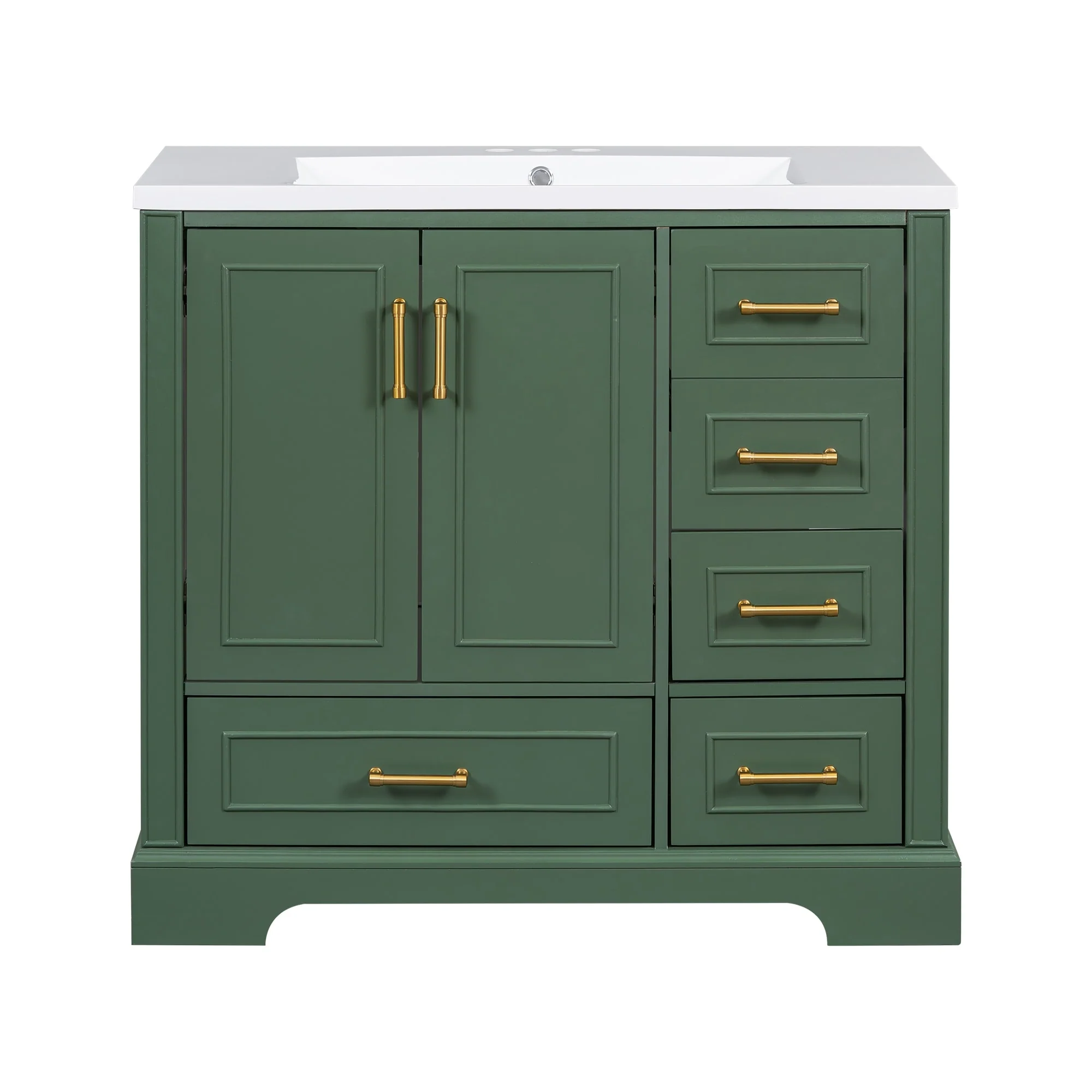 36-inch Traditional Bathroom Vanity with Four Drawers