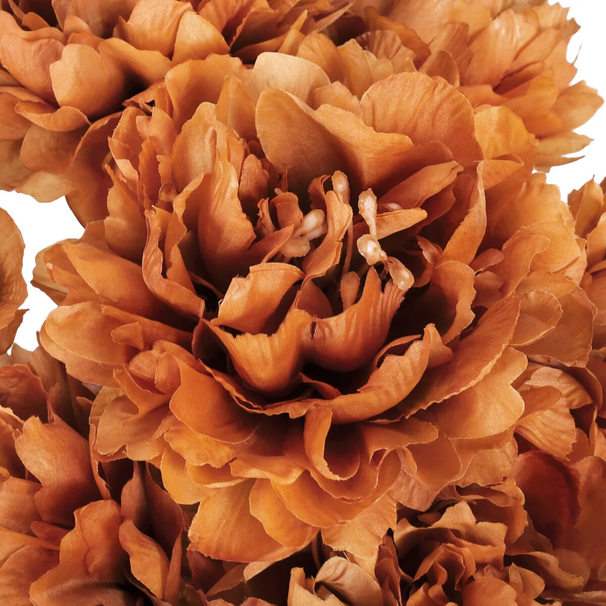 Set of 2 Brown Cafe Artificial Lush Hybrid Peony Flower Stem Bush Bouquet 17in - 17