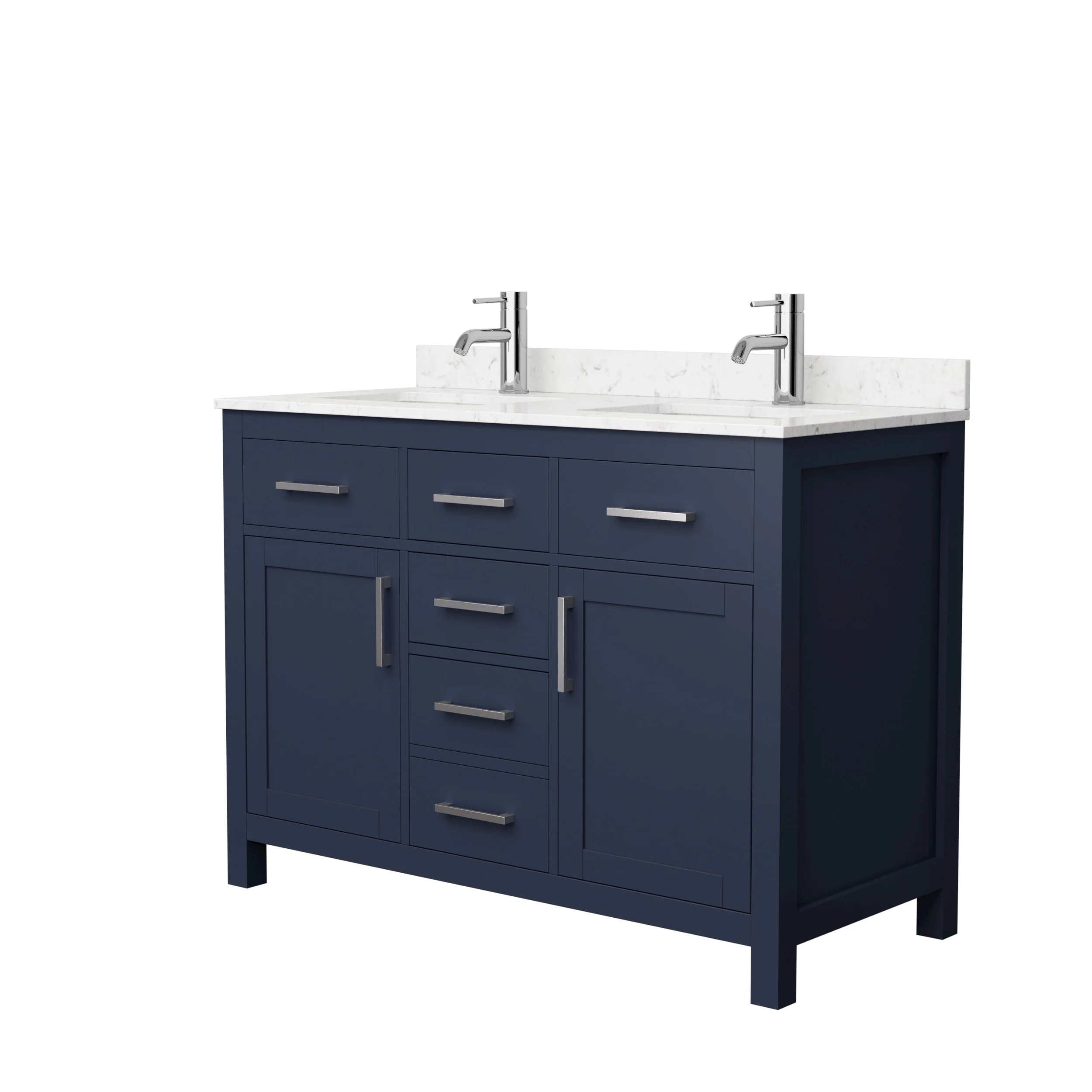 Beckett 48 Inch Double Vanity, Cultured Marble Top