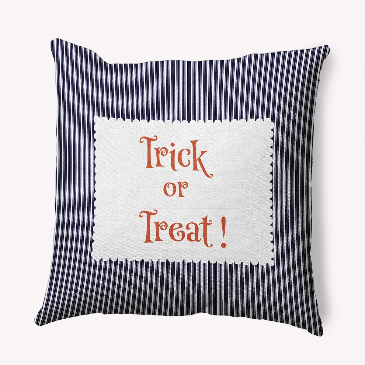 Halloween Trick or Treat Ticking Accent Pillow