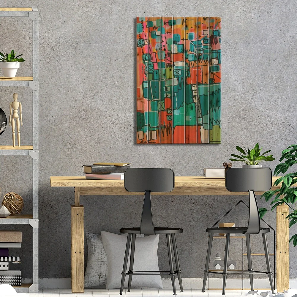 Venetian Sunrise Print On Wood by Leah Nadeau - Multi-Color