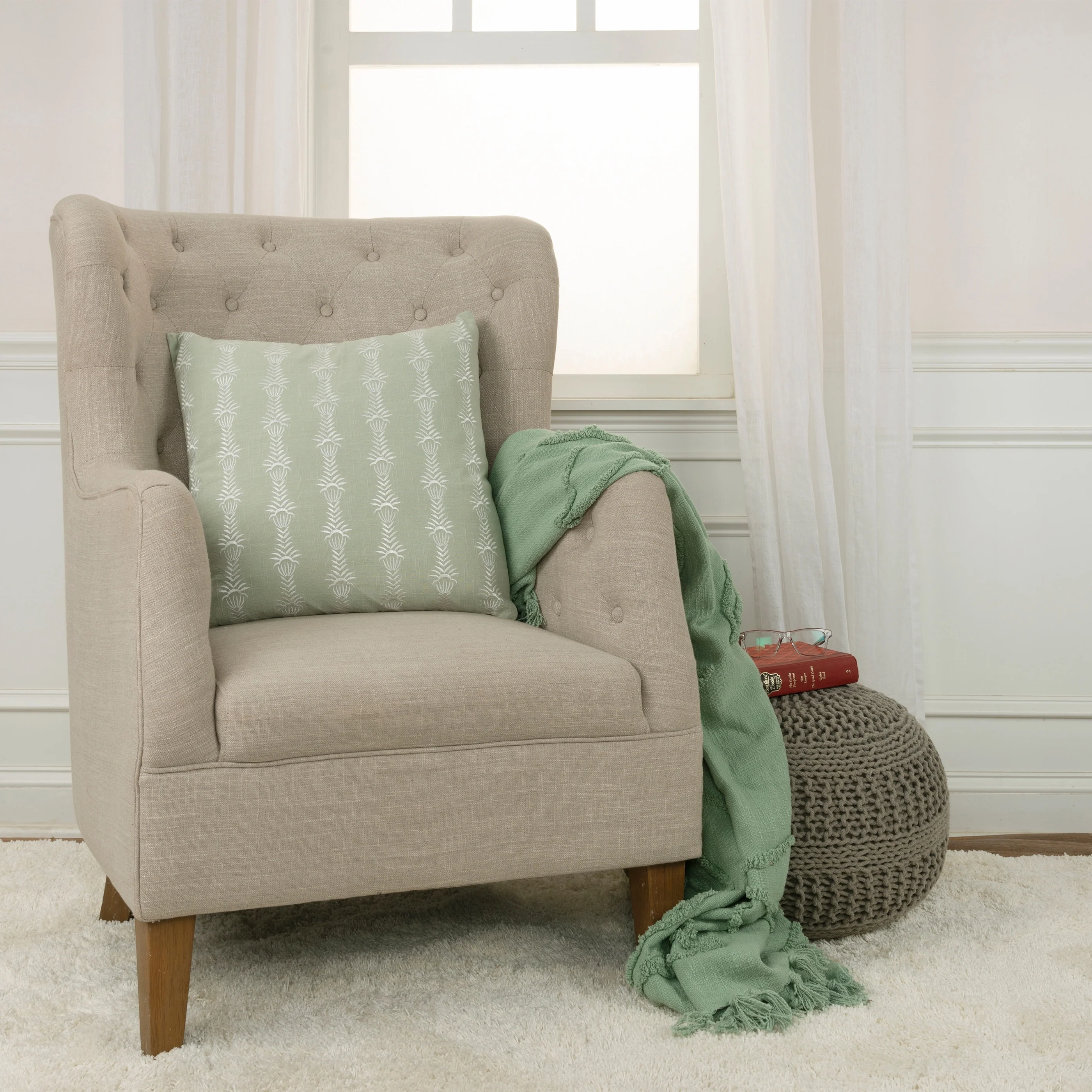 Rizzy Home Embroidered Throw Pillow