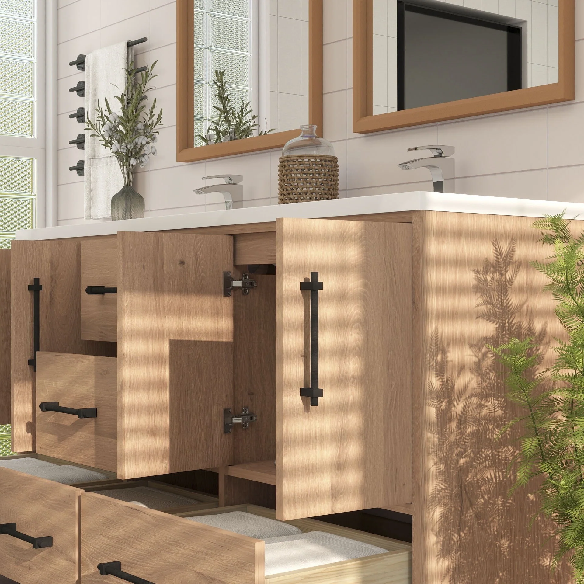 Victoria 60'' Freestanding Vanity with Double Reinforced Acrylic Sink - 59.5