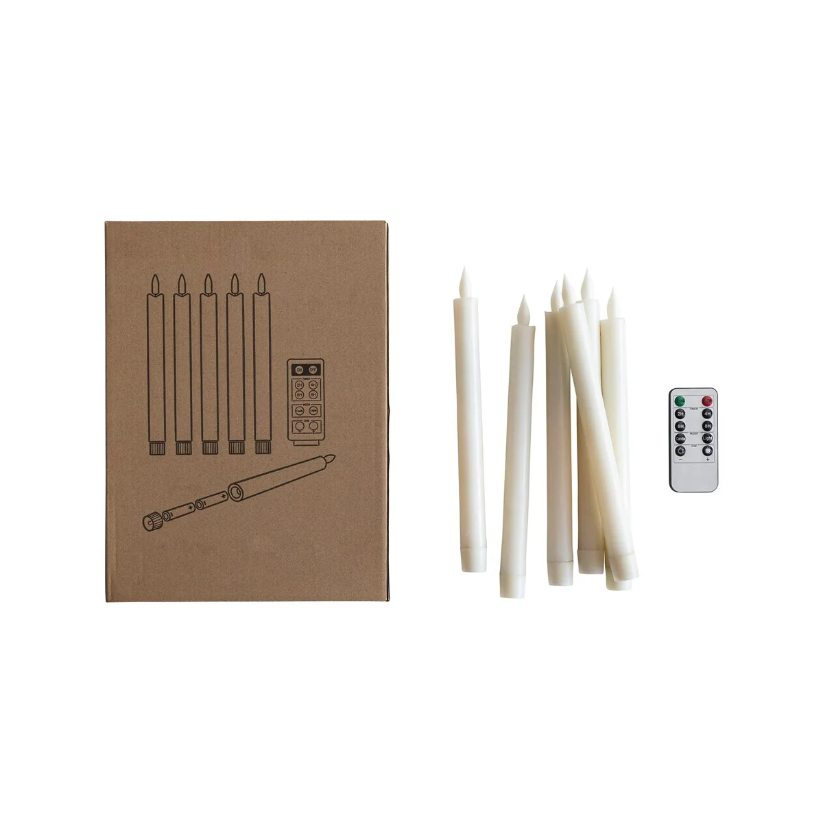 Flameless LED Wax Taper Candles with 8 Hour Timer and Remote - 3.8