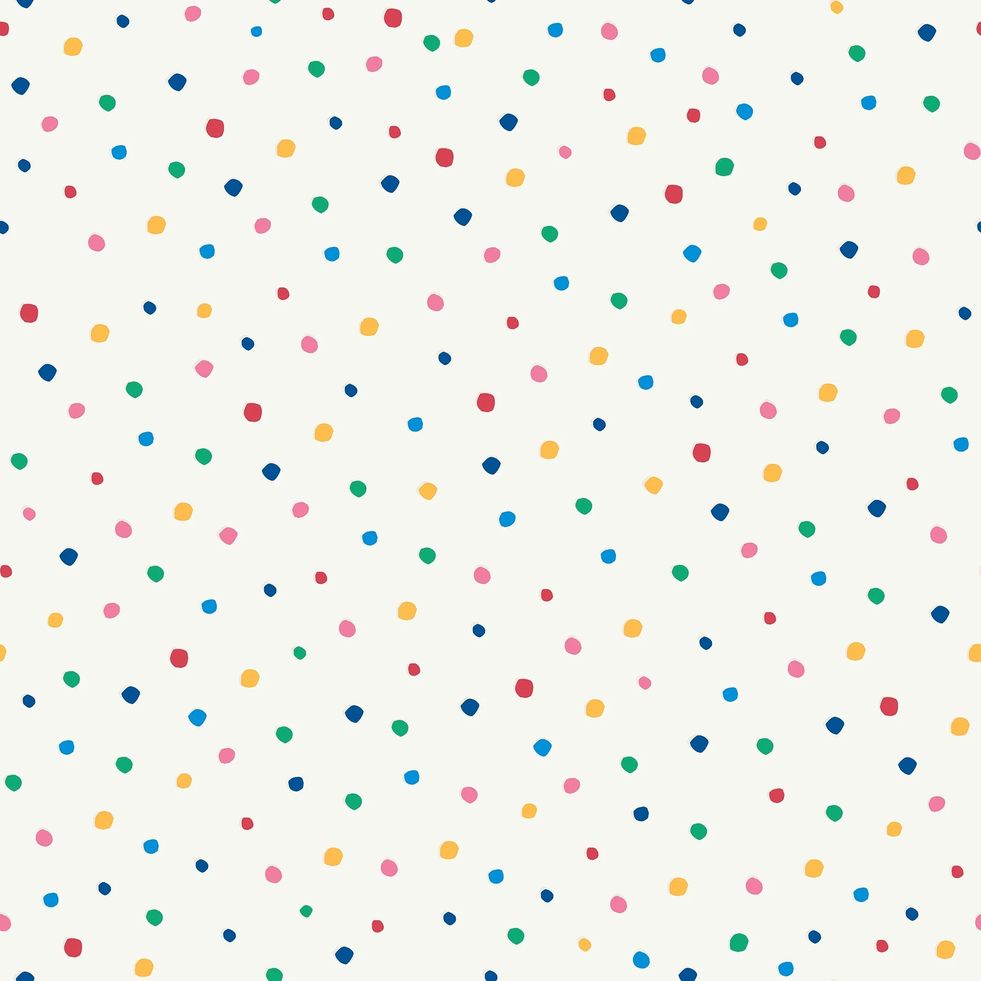 Joules Lynx Multi Spot White and Rainbow Wallpaper